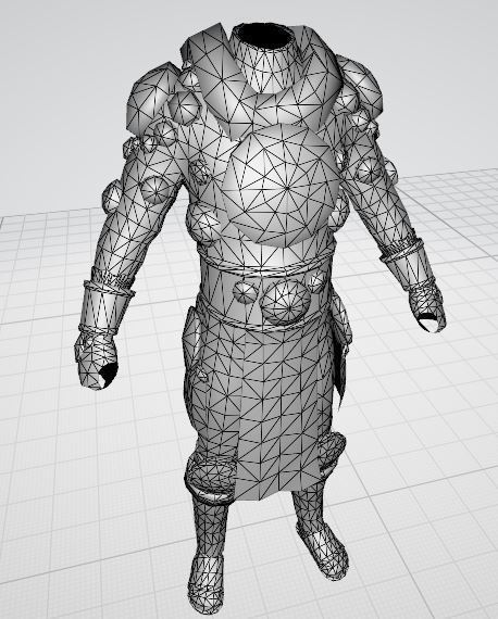 Wooden Plate Armor  Low-poly 3D model_12