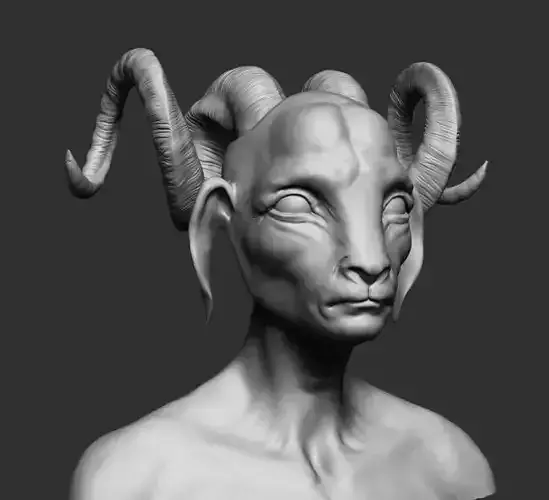 The Goat man with horned head 3D model