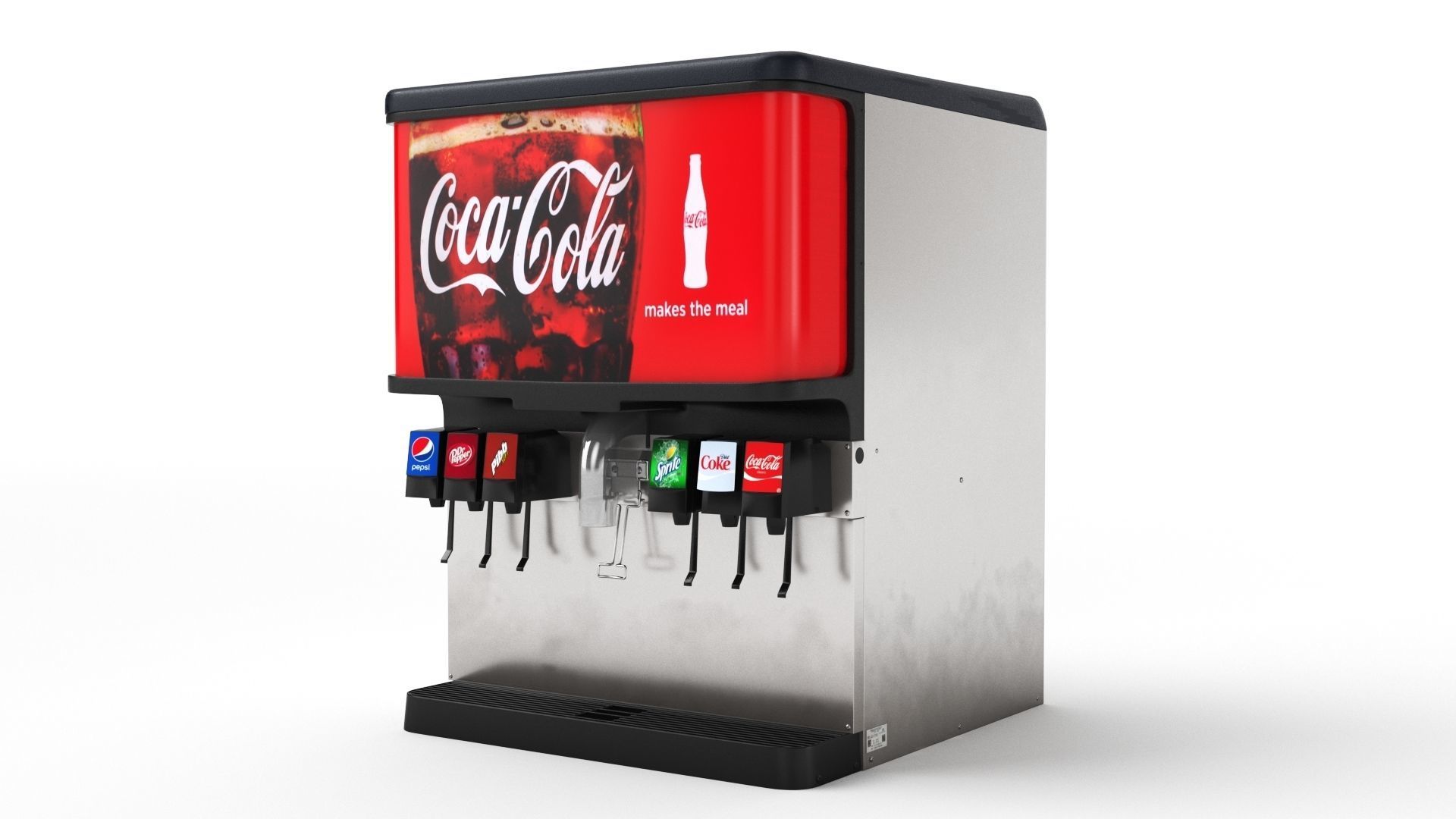 6 Flavor Ice and Beverage Soda Fountain System 3D model_29