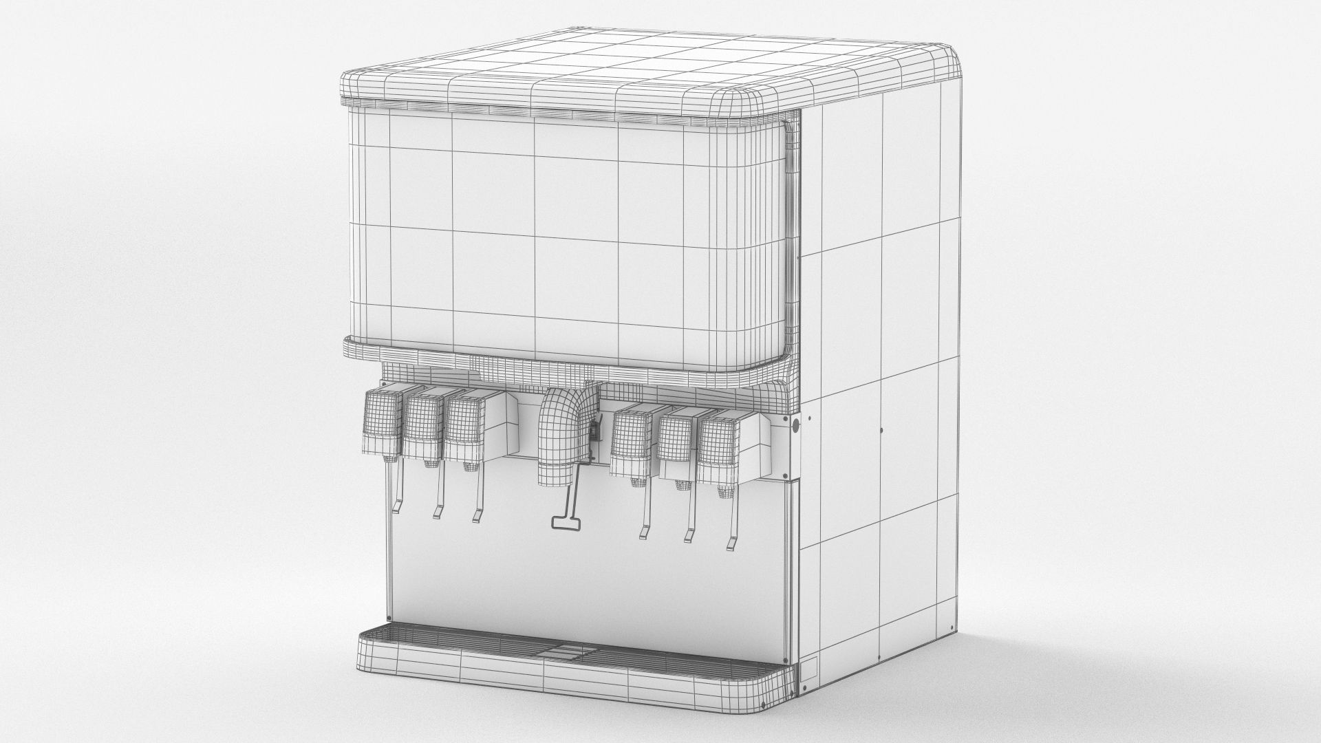 6 Flavor Ice and Beverage Soda Fountain System 3D model_9