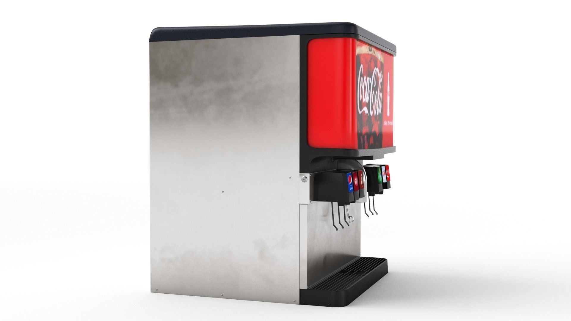 6 Flavor Ice and Beverage Soda Fountain System 3D model_19