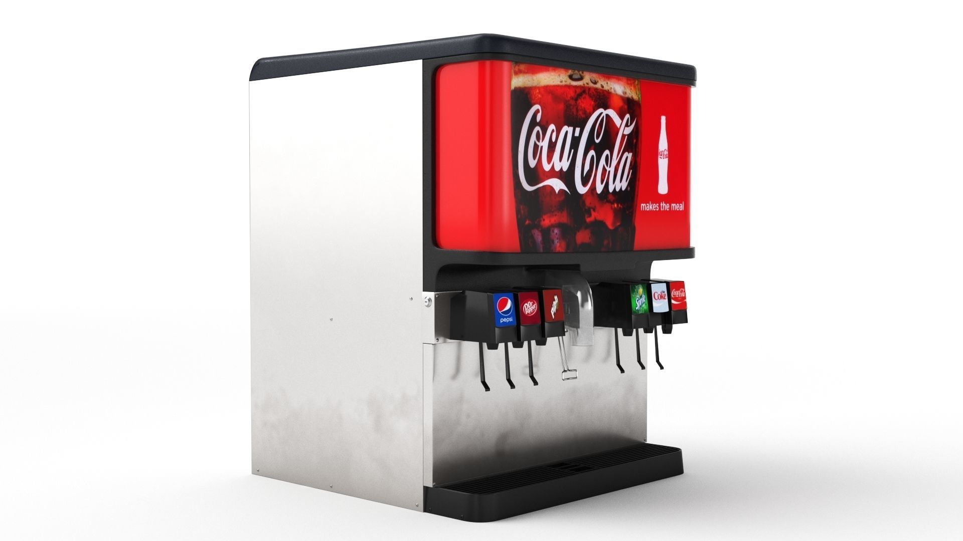 6 Flavor Ice and Beverage Soda Fountain System 3D model_18