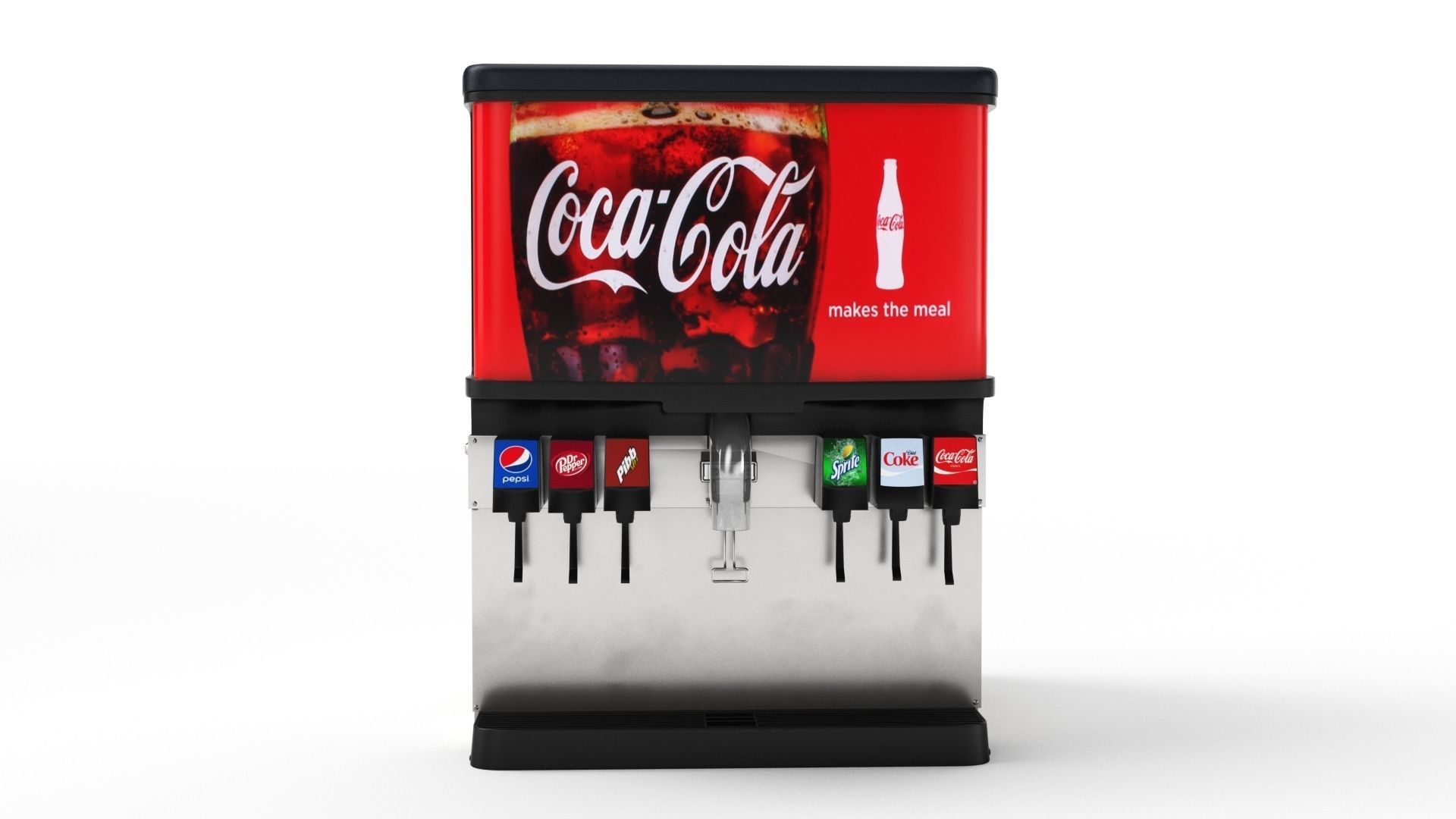 6 Flavor Ice and Beverage Soda Fountain System 3D model_15