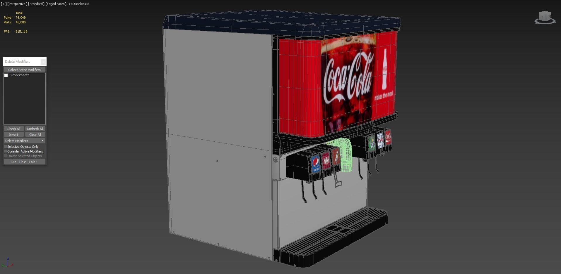 6 Flavor Ice and Beverage Soda Fountain System 3D model_6
