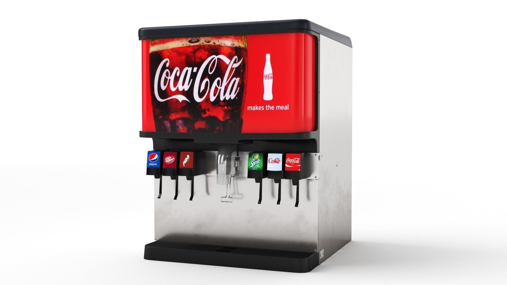 6 Flavor Ice and Beverage Soda Fountain System 3D model_31
