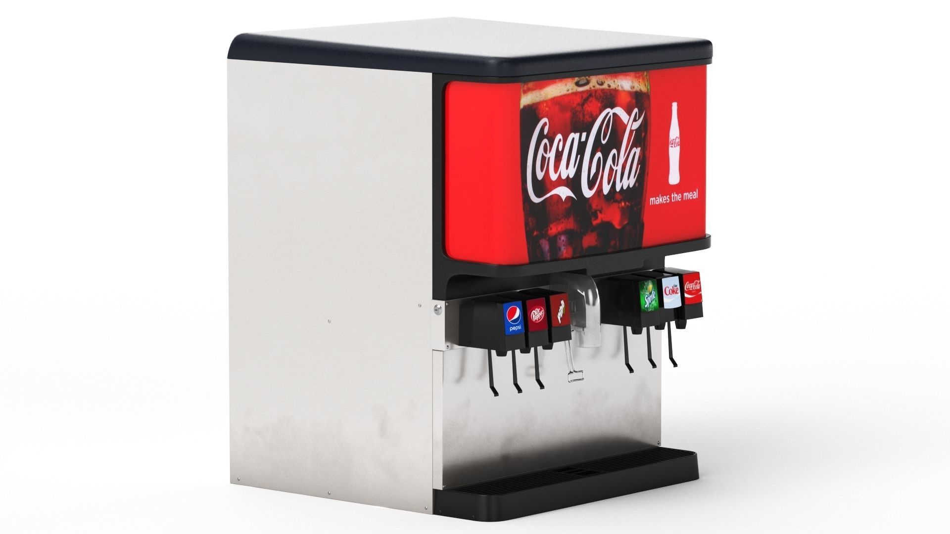 6 Flavor Ice and Beverage Soda Fountain System 3D model_1