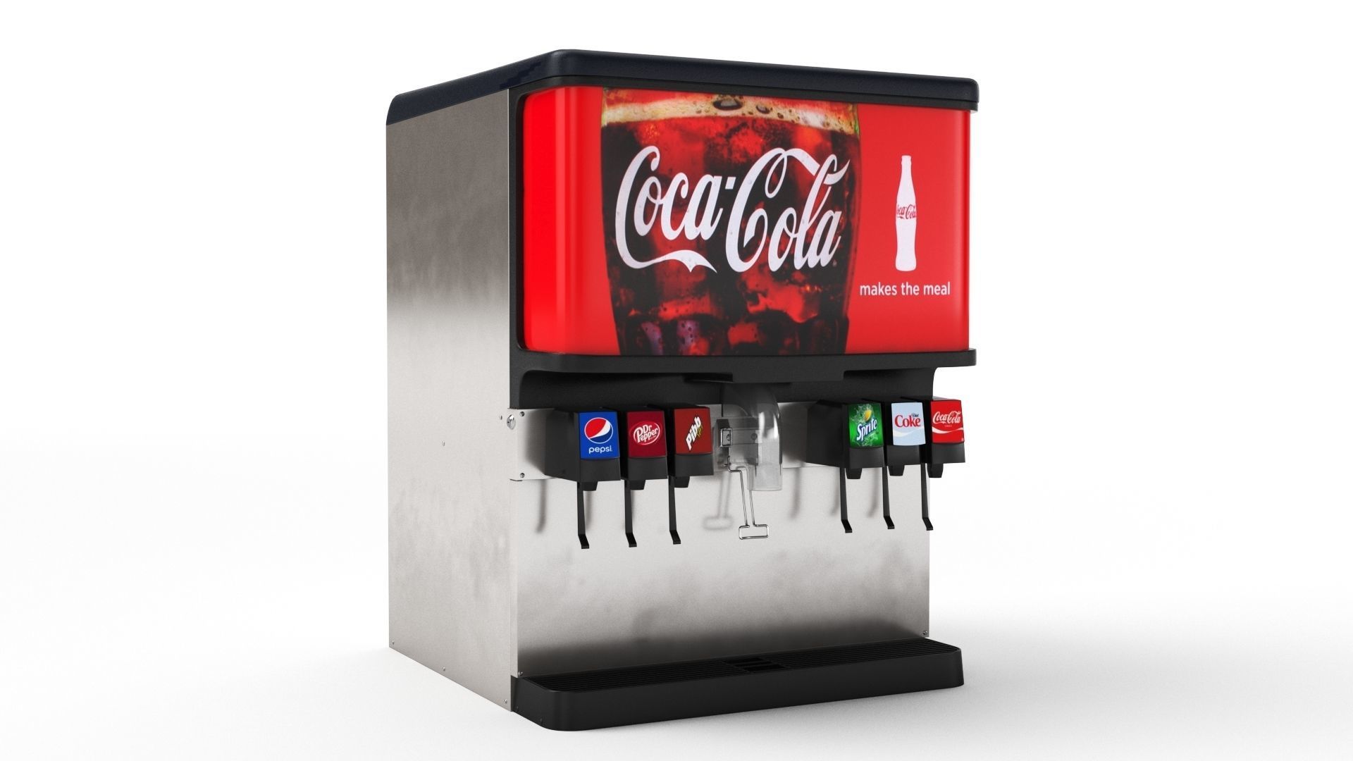 6 Flavor Ice and Beverage Soda Fountain System 3D model_17