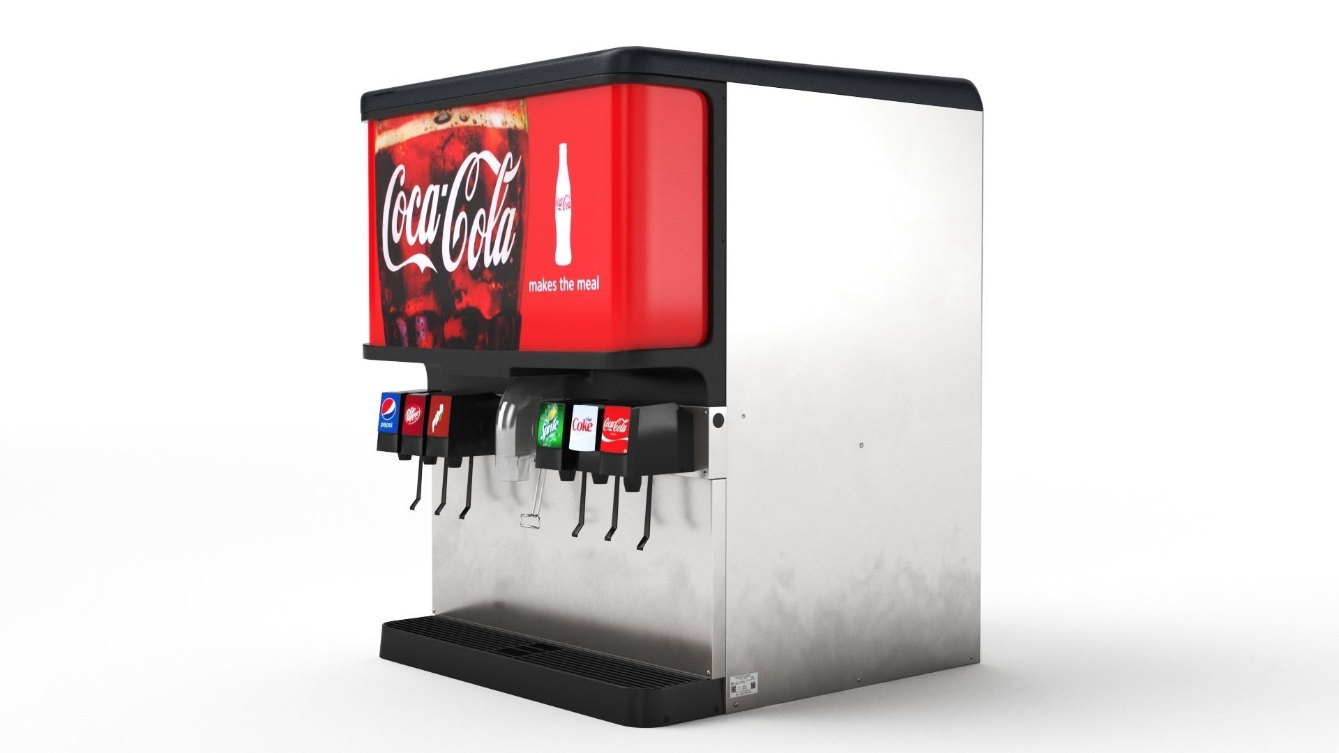 6 Flavor Ice and Beverage Soda Fountain System 3D model_28