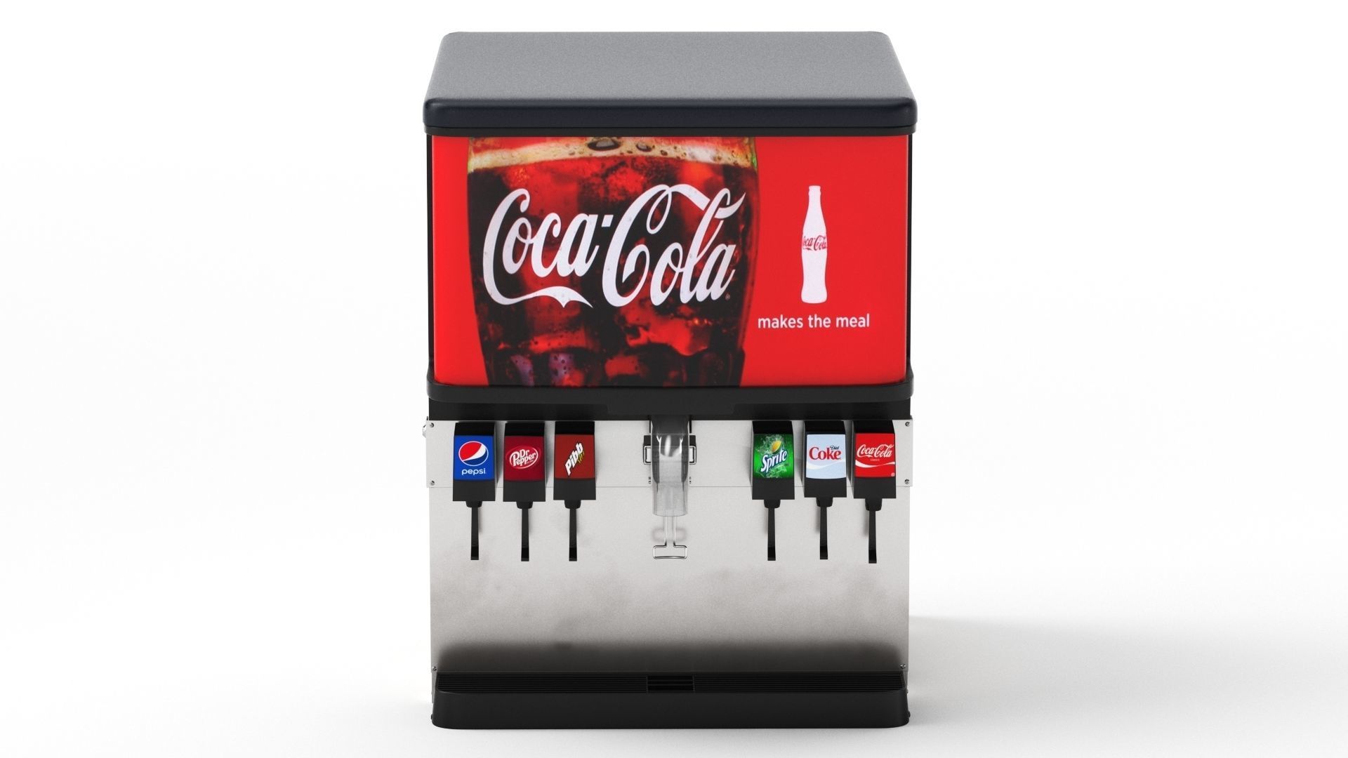 6 Flavor Ice and Beverage Soda Fountain System 3D model_2
