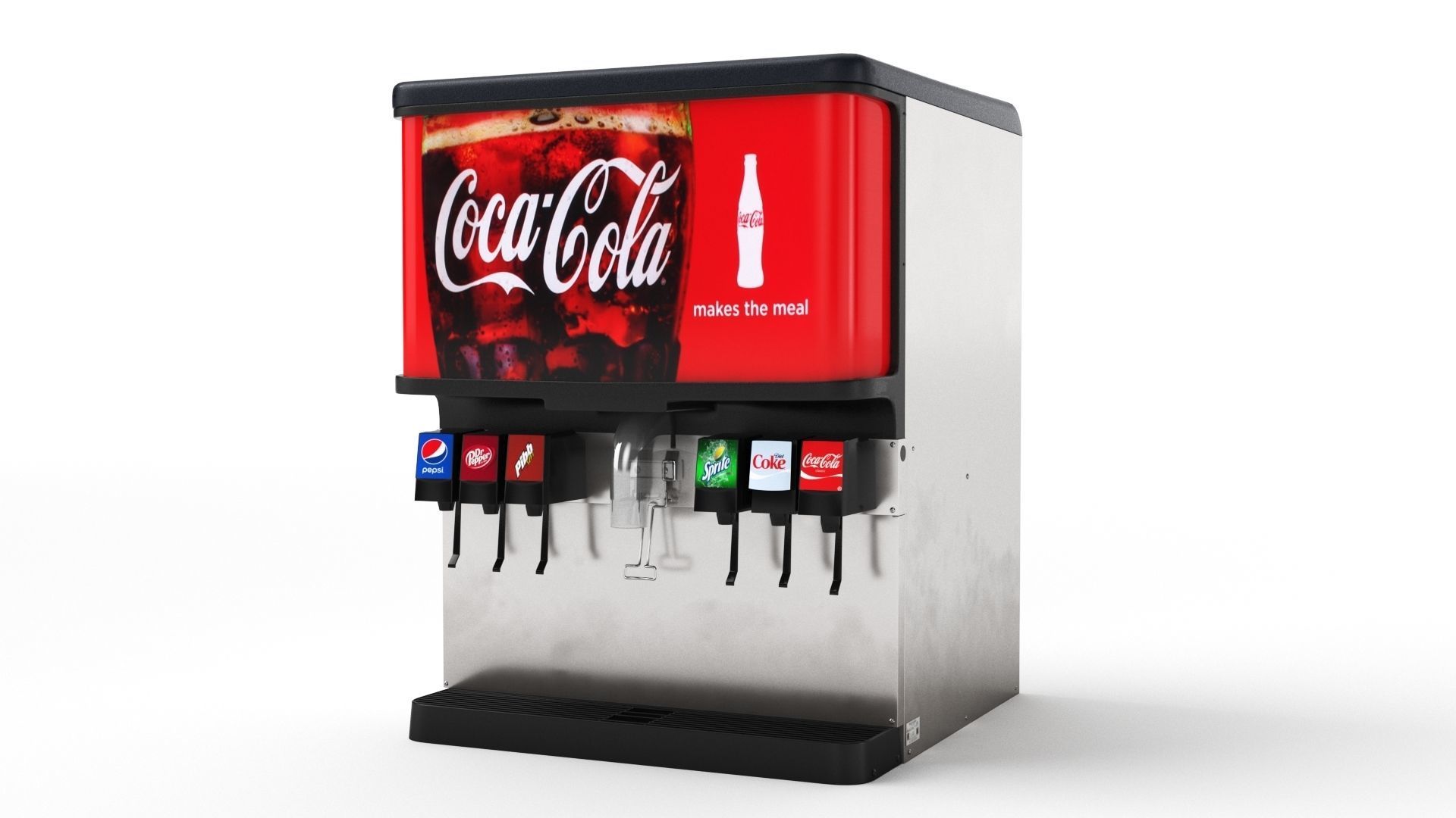 6 Flavor Ice and Beverage Soda Fountain System 3D model_30