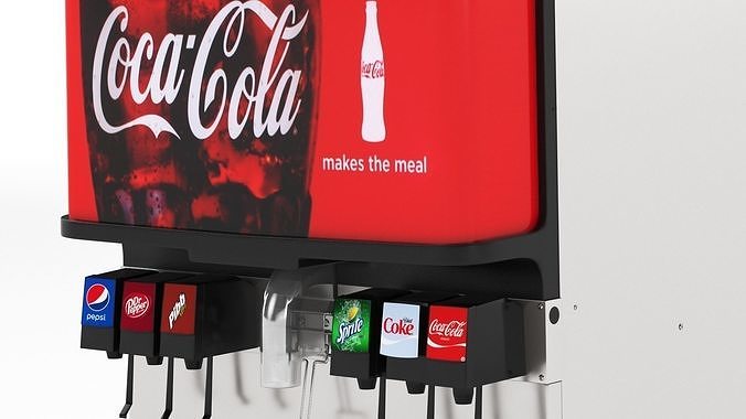 6 Flavor Ice and Beverage Soda Fountain System 3D model 4