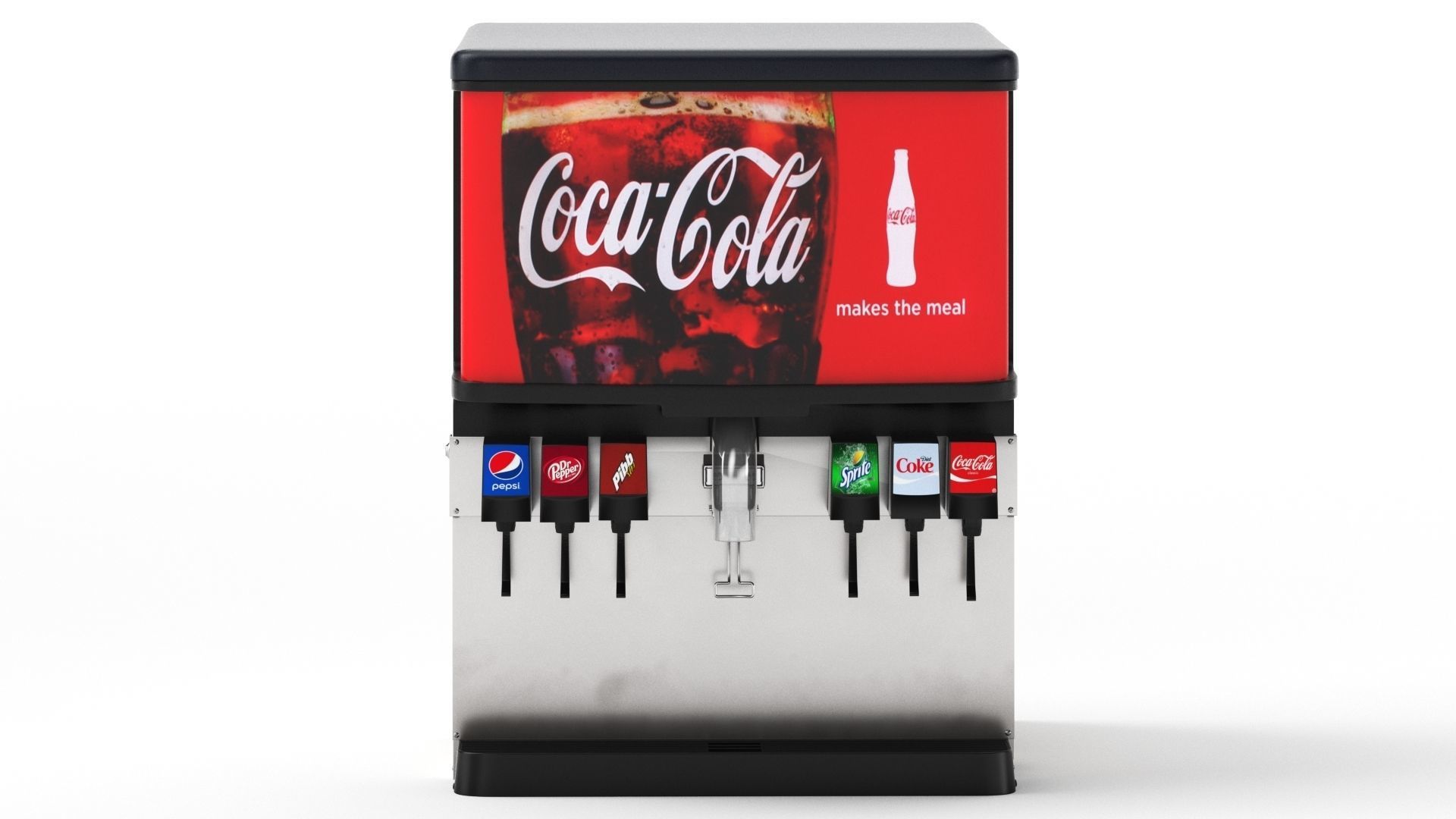 6 Flavor Ice and Beverage Soda Fountain System 3D model_12