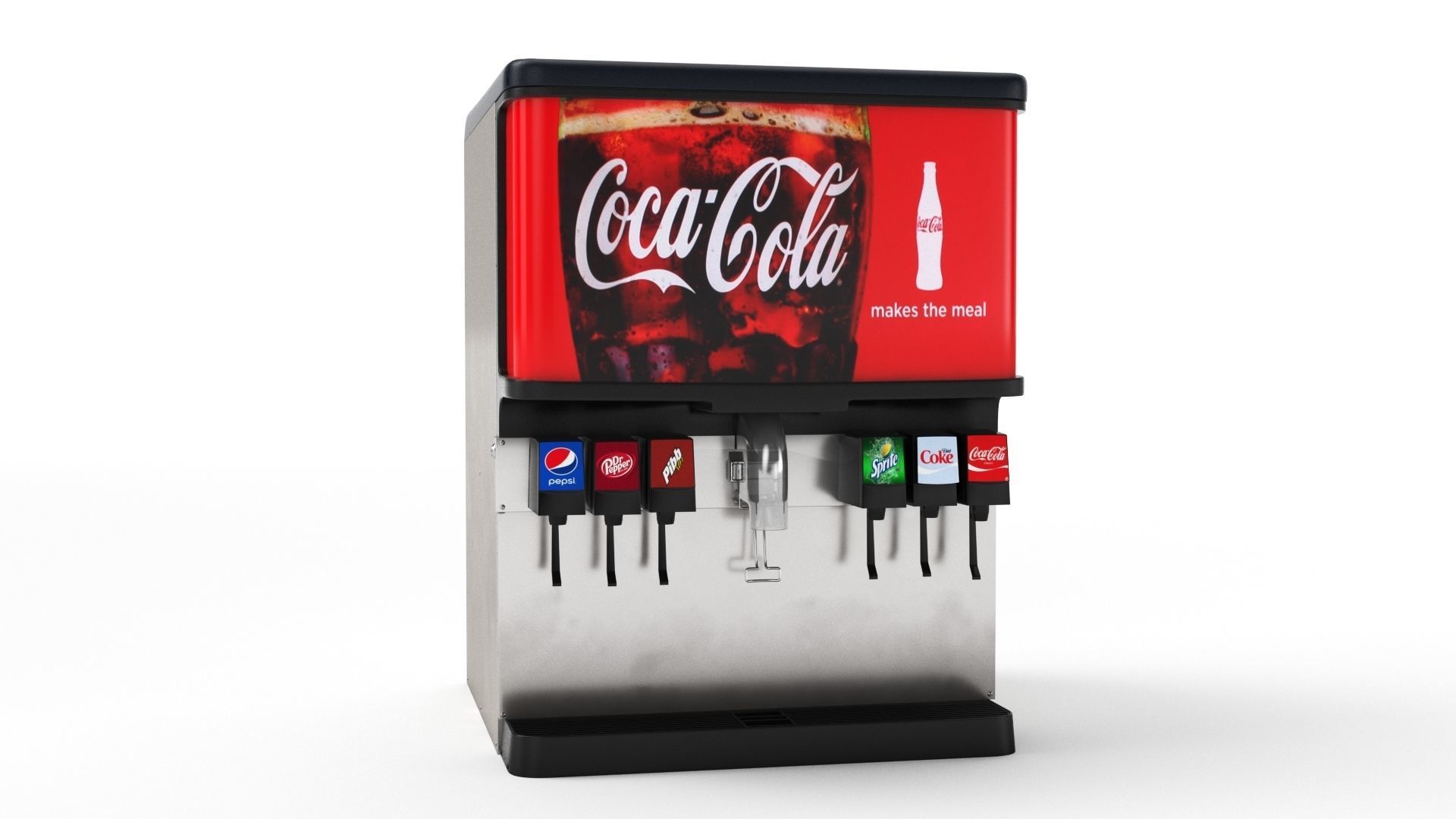 6 Flavor Ice and Beverage Soda Fountain System 3D model_16