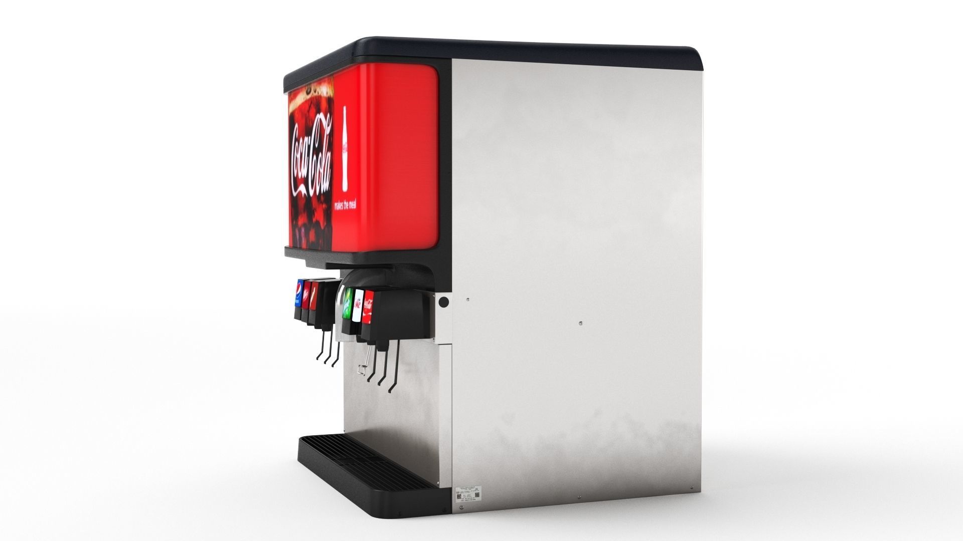 6 Flavor Ice and Beverage Soda Fountain System 3D model_27