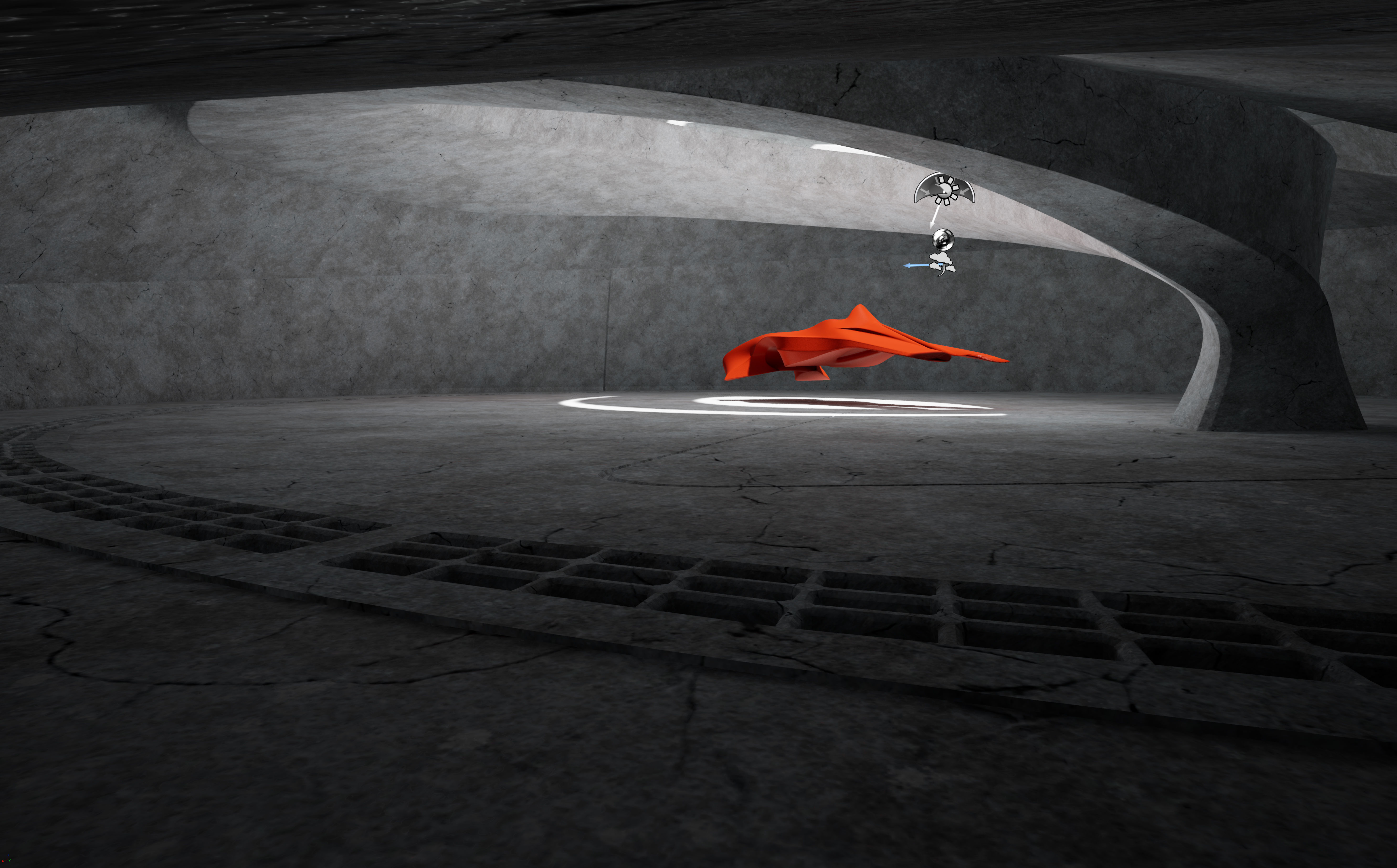 Dynamic Concrete Room Low-poly 3D model_11