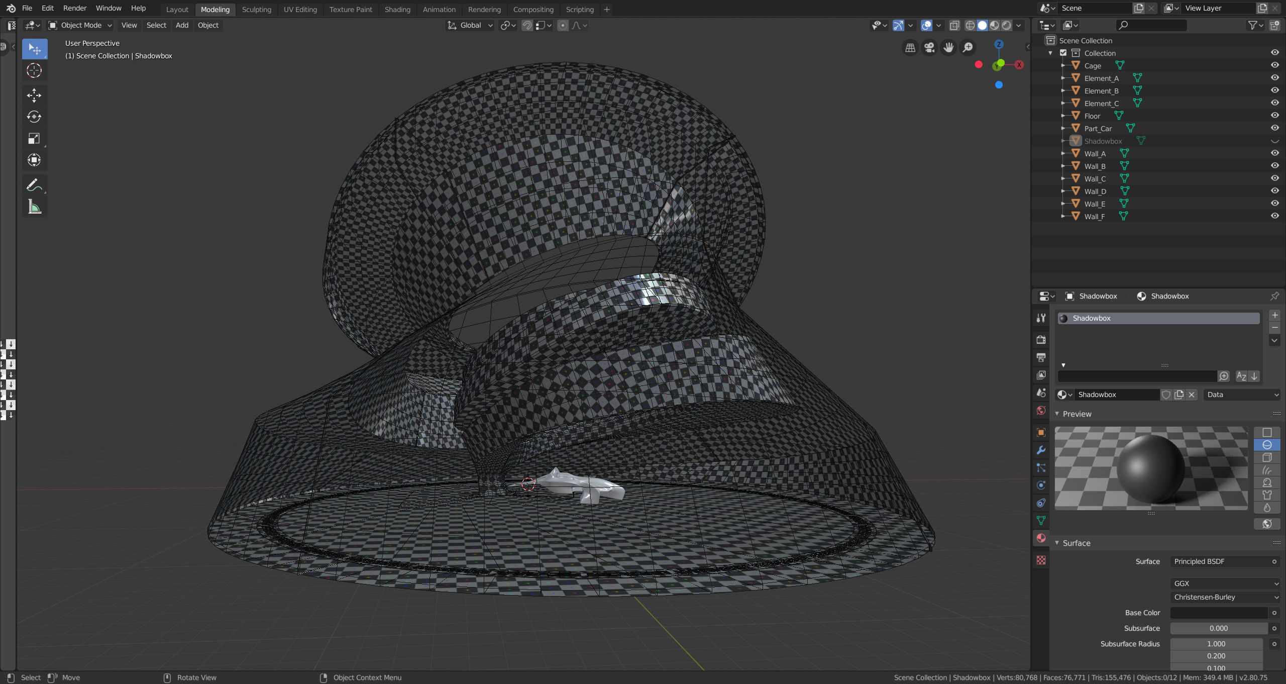 Dynamic Concrete Room Low-poly 3D model_18