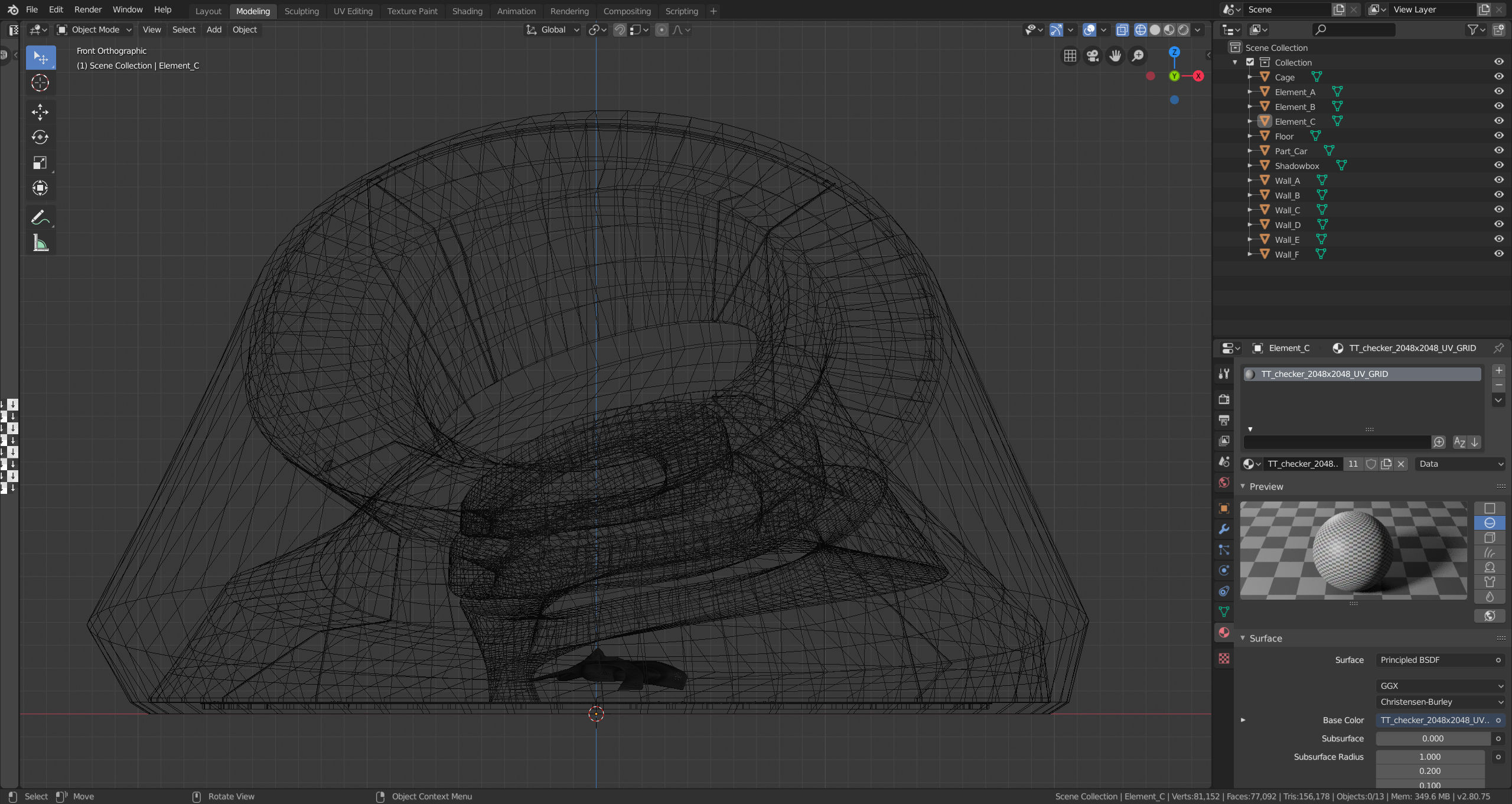 Dynamic Concrete Room Low-poly 3D model_19