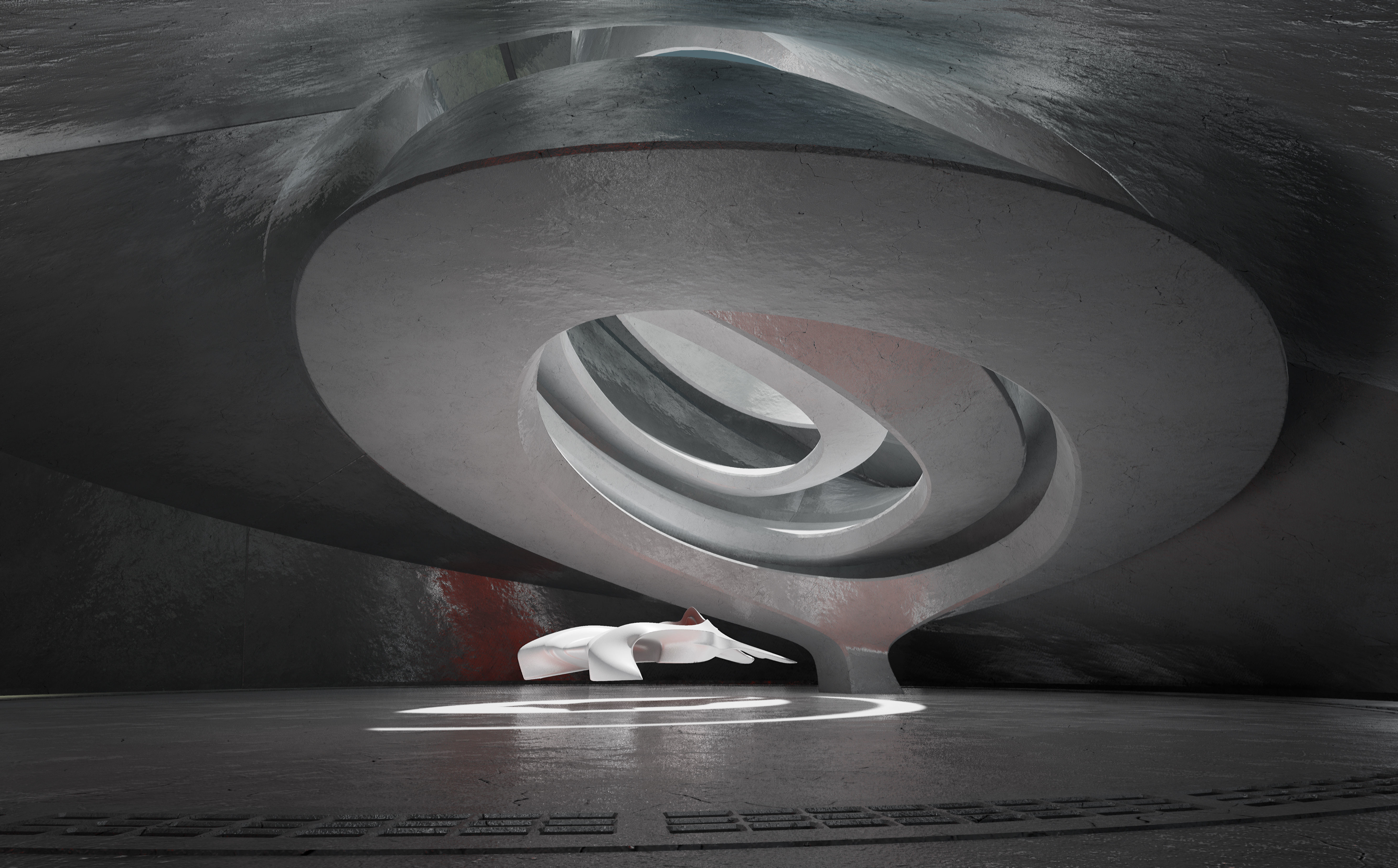 Dynamic Concrete Room Low-poly 3D model_2