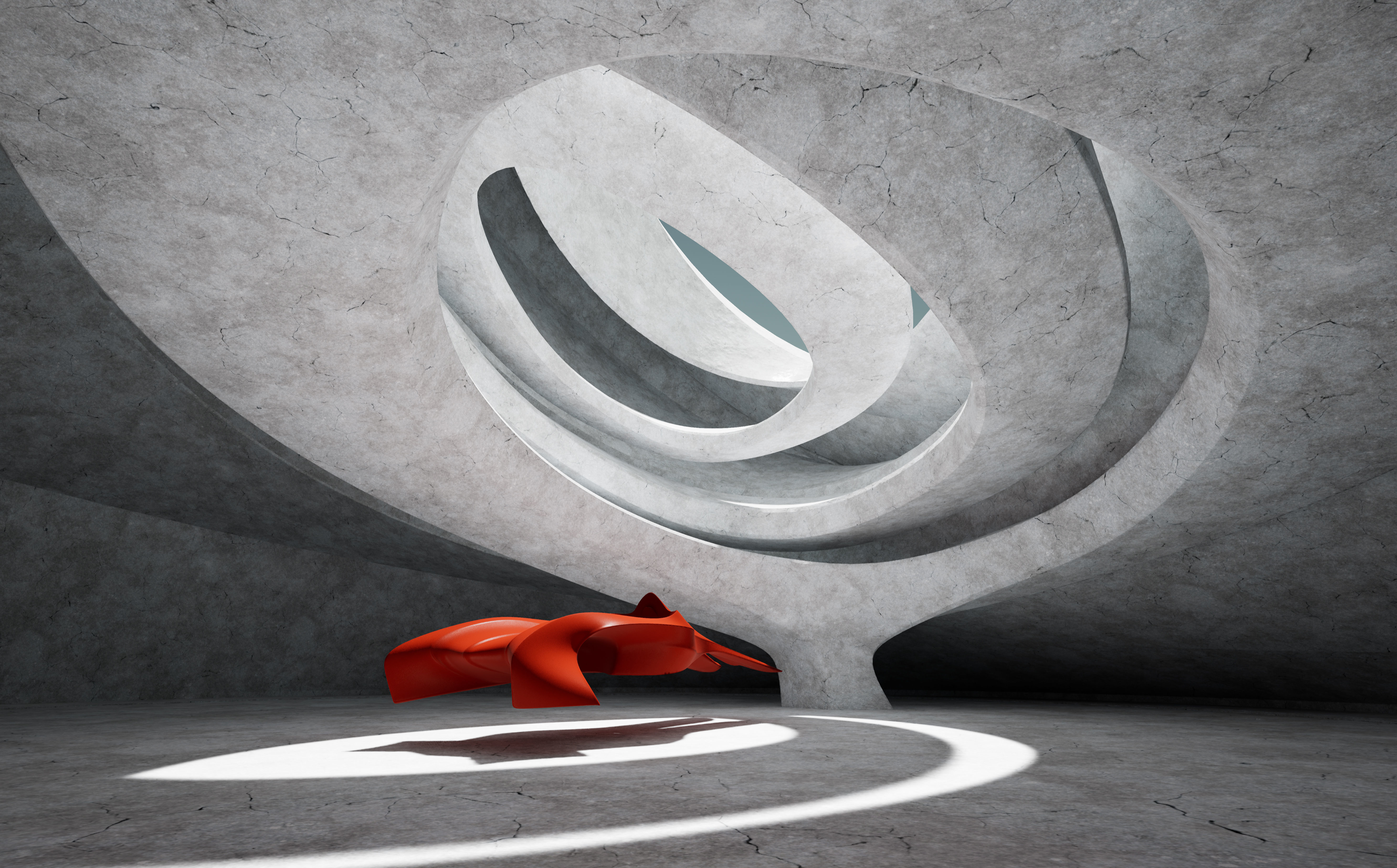 Dynamic Concrete Room Low-poly 3D model_9