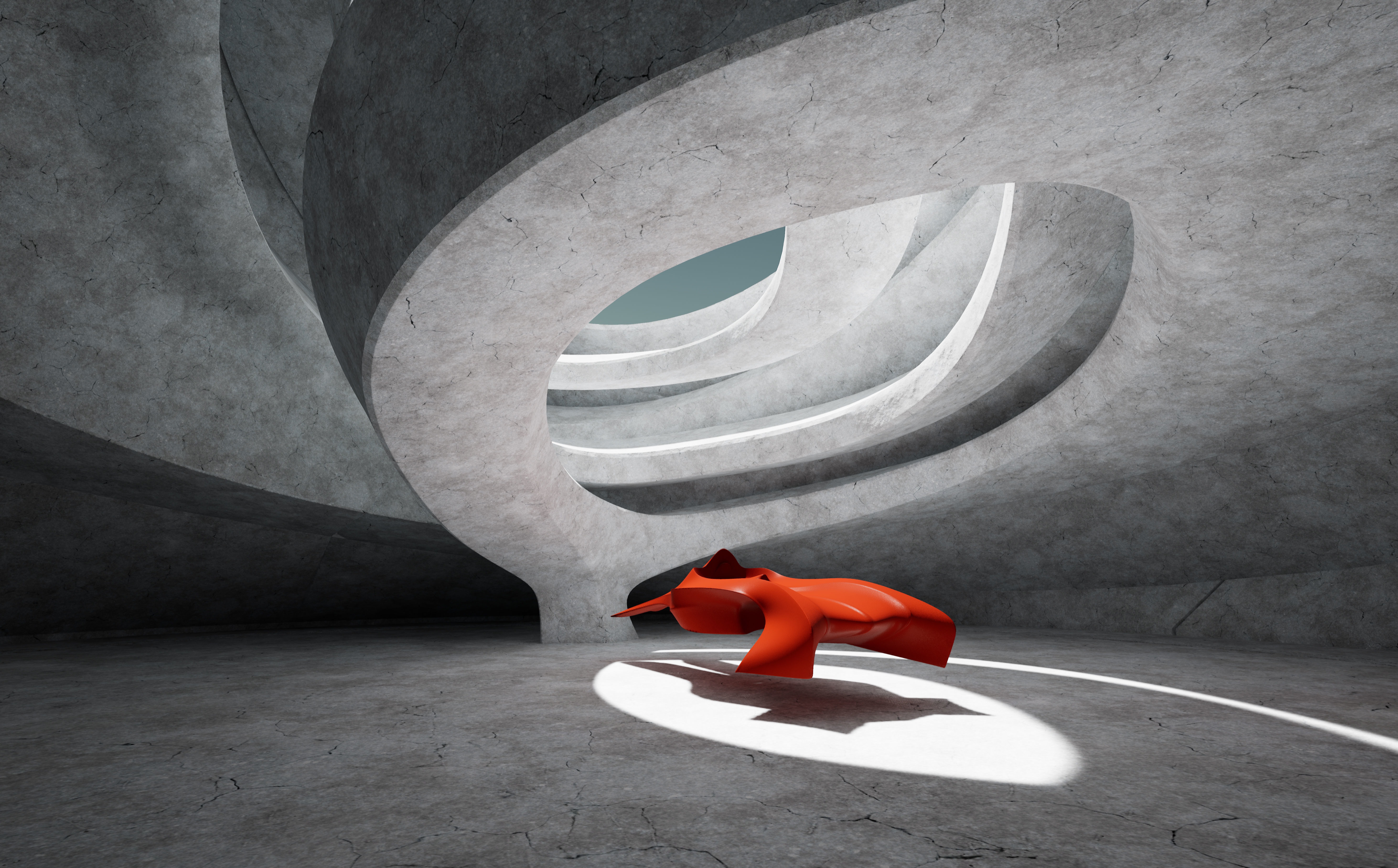 Dynamic Concrete Room Low-poly 3D model_10