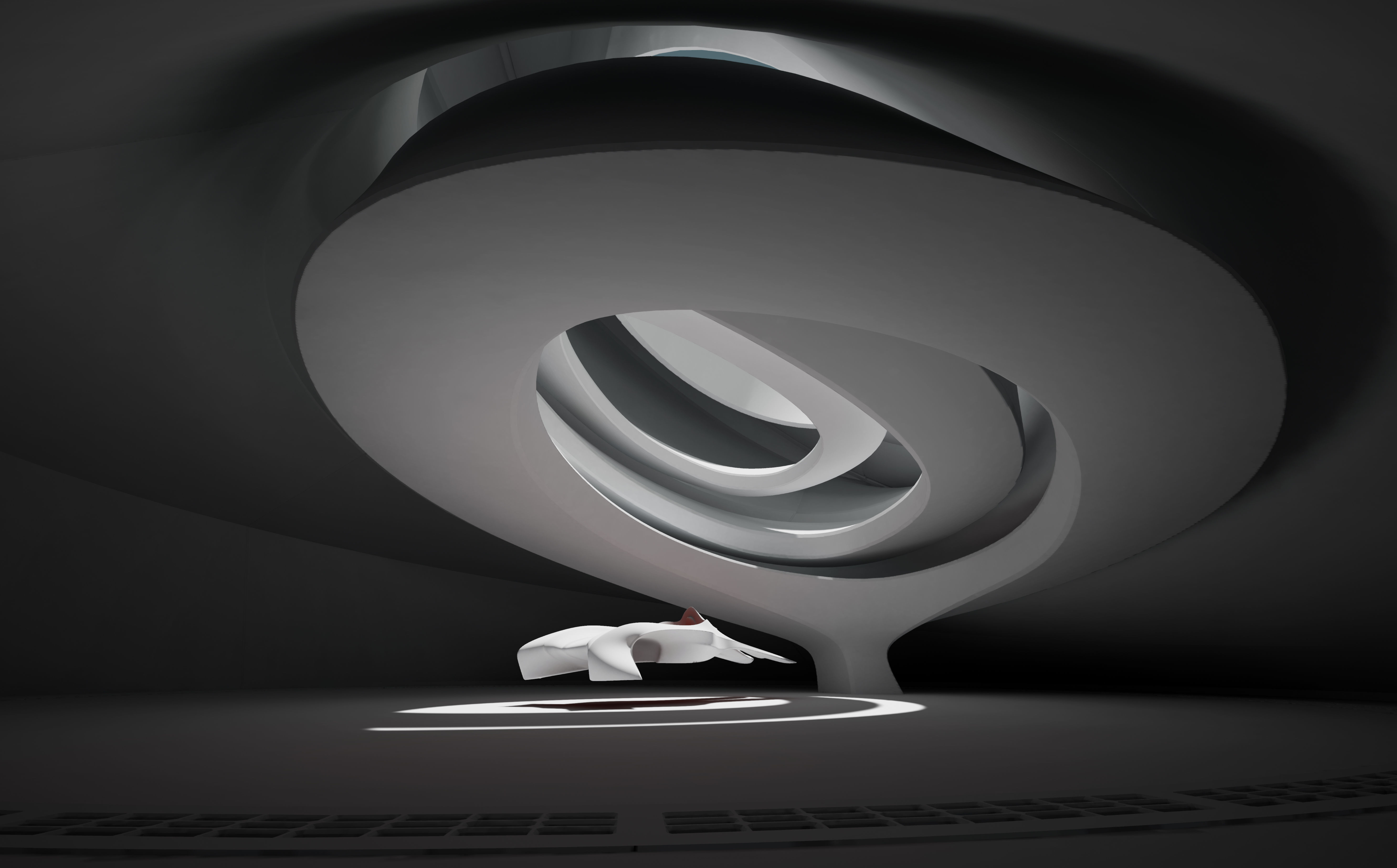 Dynamic Concrete Room Low-poly 3D model_3