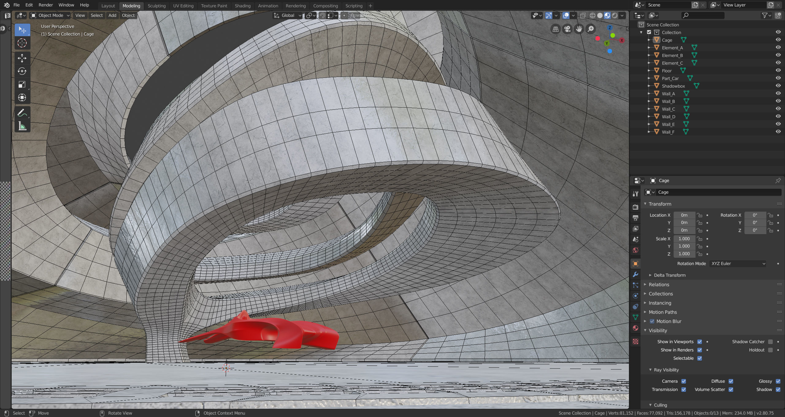 Dynamic Concrete Room Low-poly 3D model_15