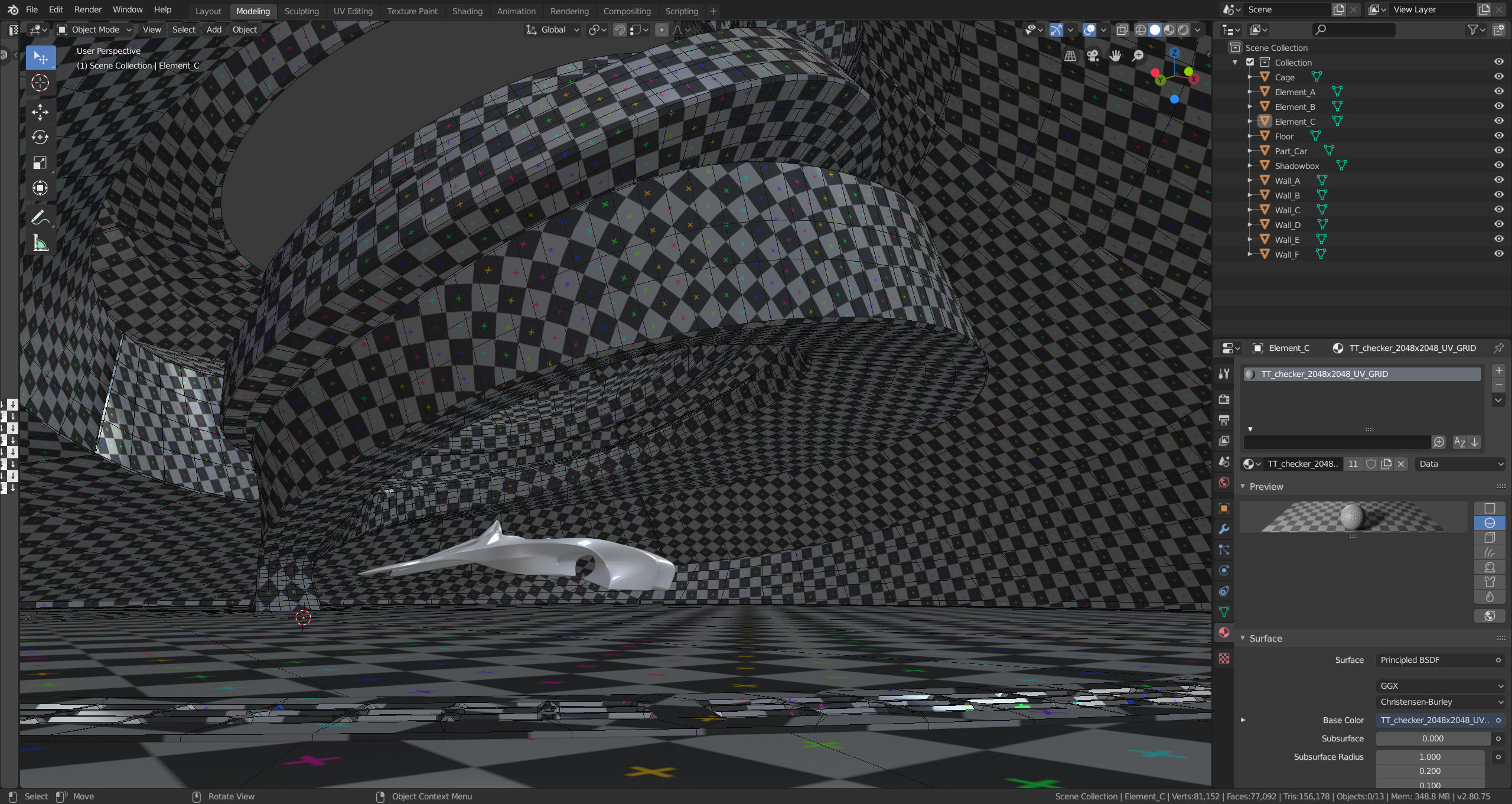 Dynamic Concrete Room Low-poly 3D model_17
