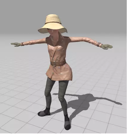 3d Woman Cartoon Character for ready for game Low-poly 3D model_0