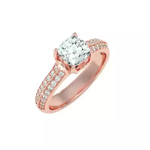 solitaire wedding engagement women ring 3dm render detail