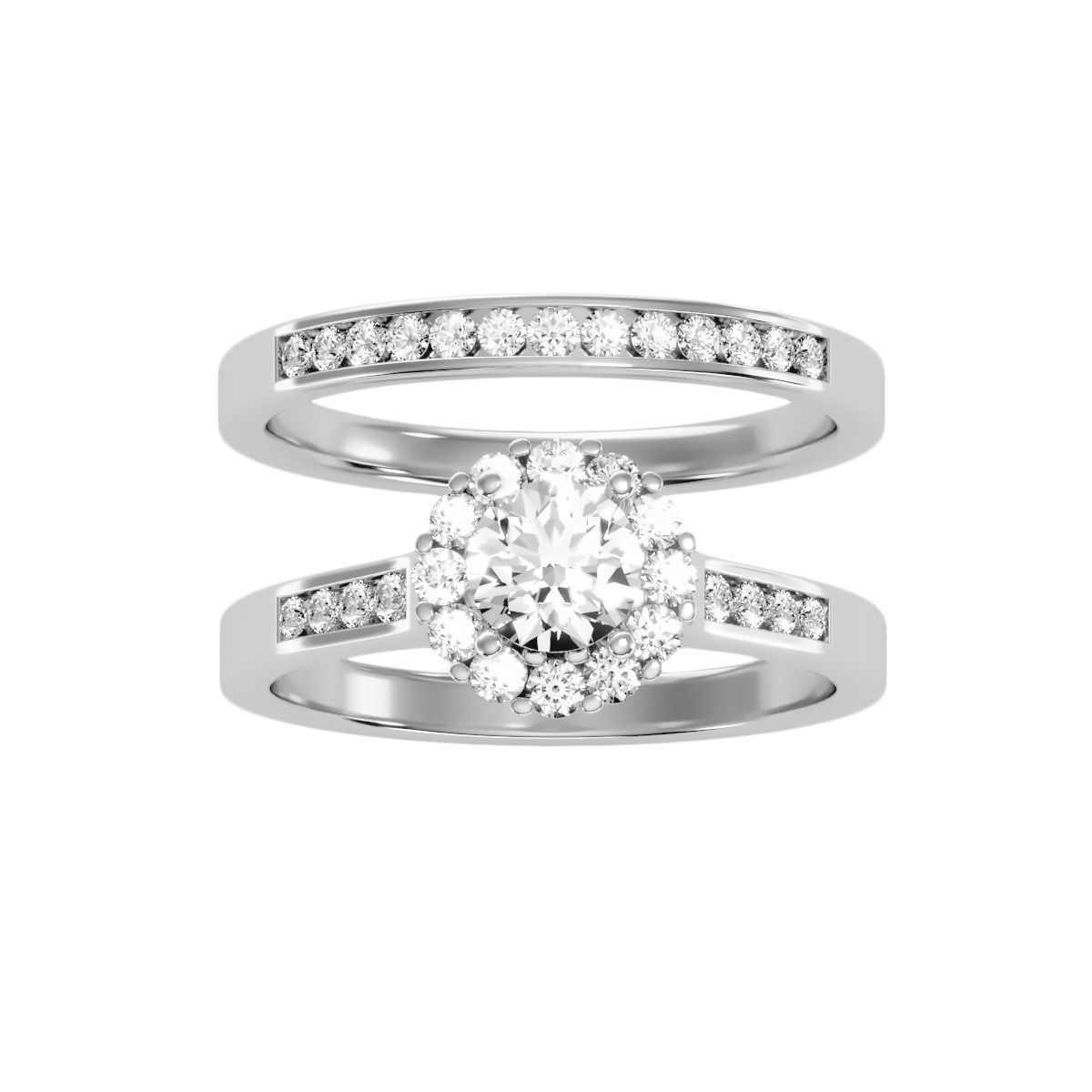 solitaire wedding engagement women ring 3dm render detail 3D print model_8