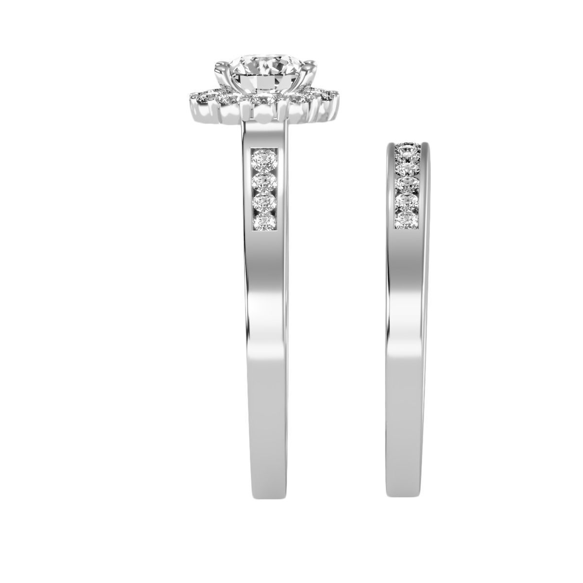 solitaire wedding engagement women ring 3dm render detail 3D print model_7