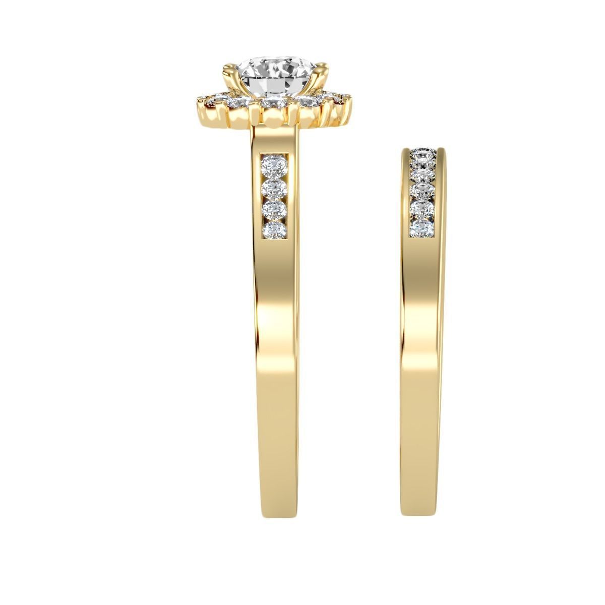 solitaire wedding engagement women ring 3dm render detail 3D print model_11