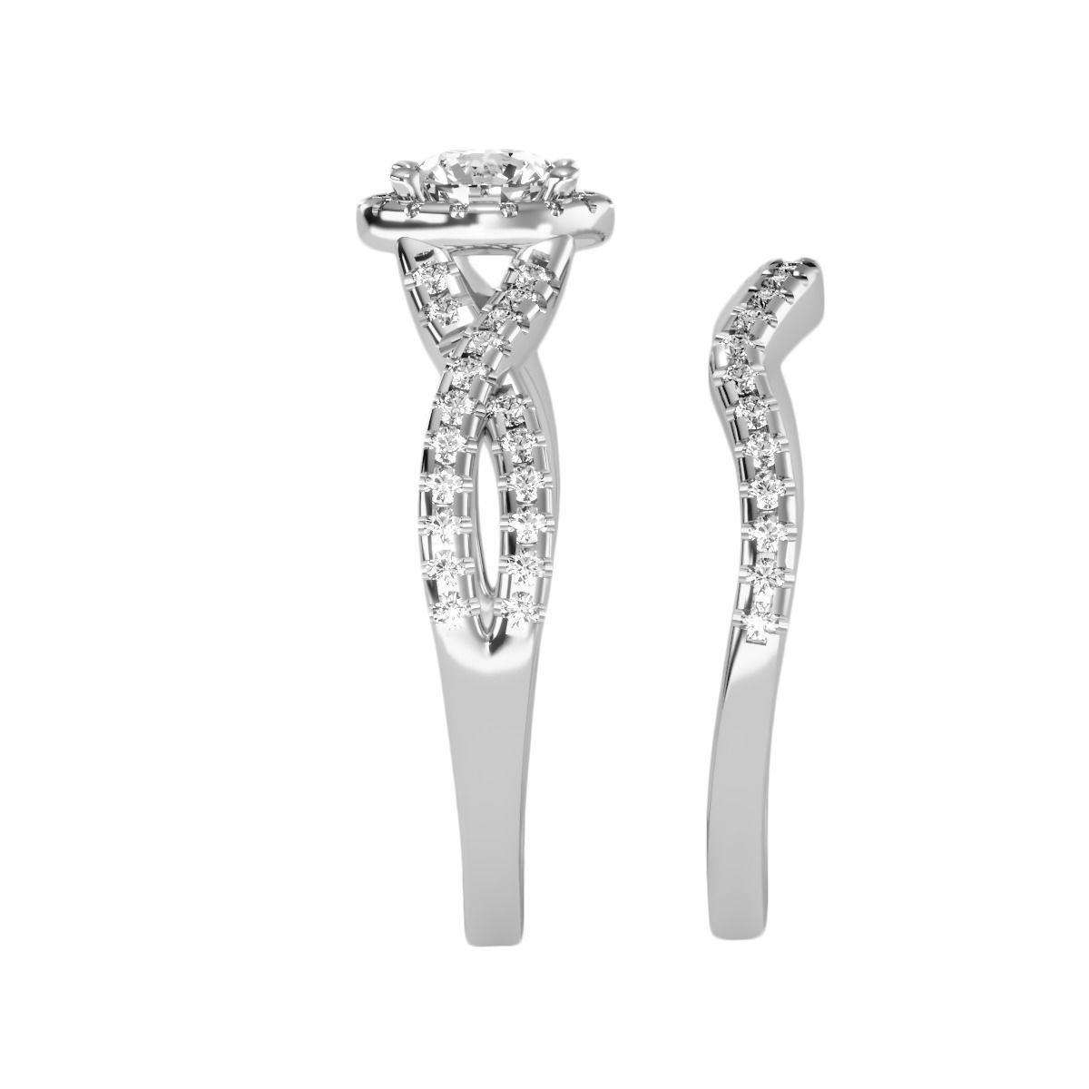 solitaire wedding engagement women ring 3dm render detail 3D print model_7