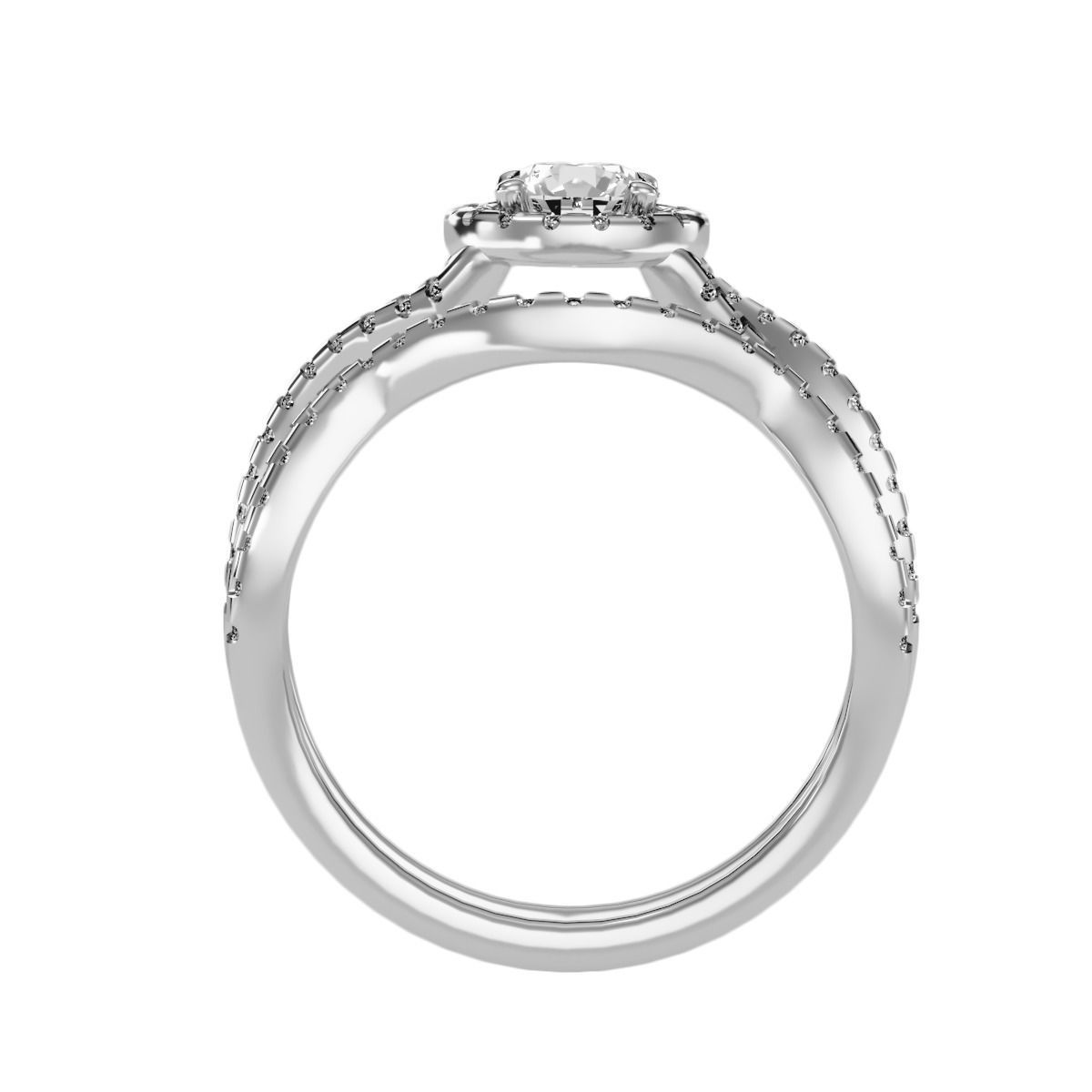 solitaire wedding engagement women ring 3dm render detail 3D print model_5