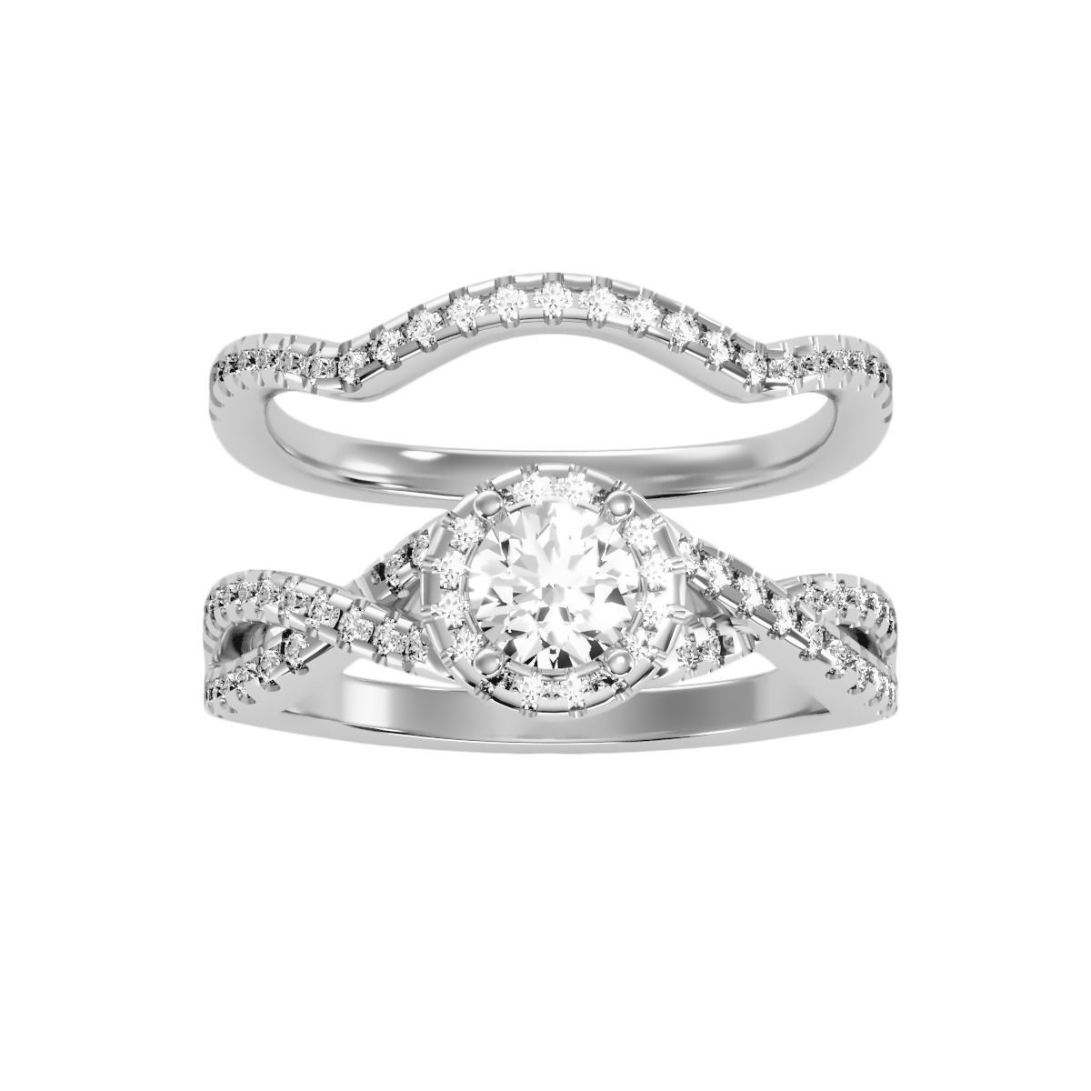 solitaire wedding engagement women ring 3dm render detail 3D print model_8