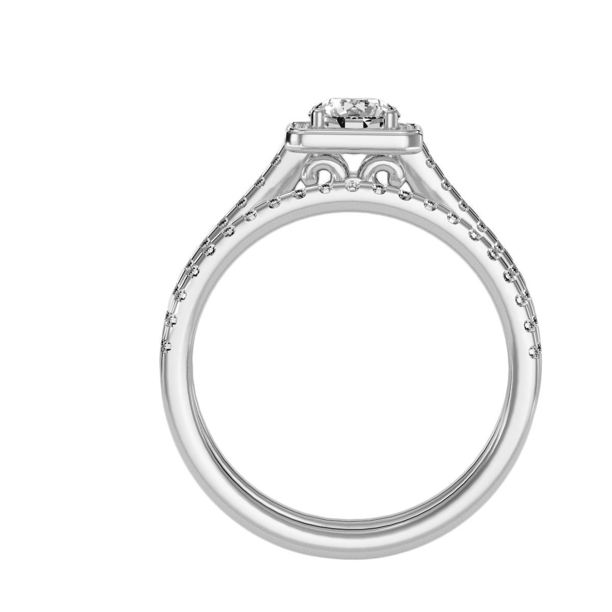 solitaire wedding engagement women ring 3dm render detail 3D print model_4