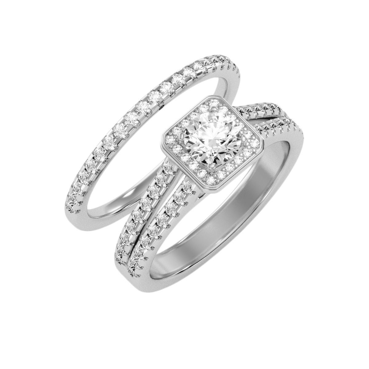 solitaire wedding engagement women ring 3dm render detail 3D print model_5