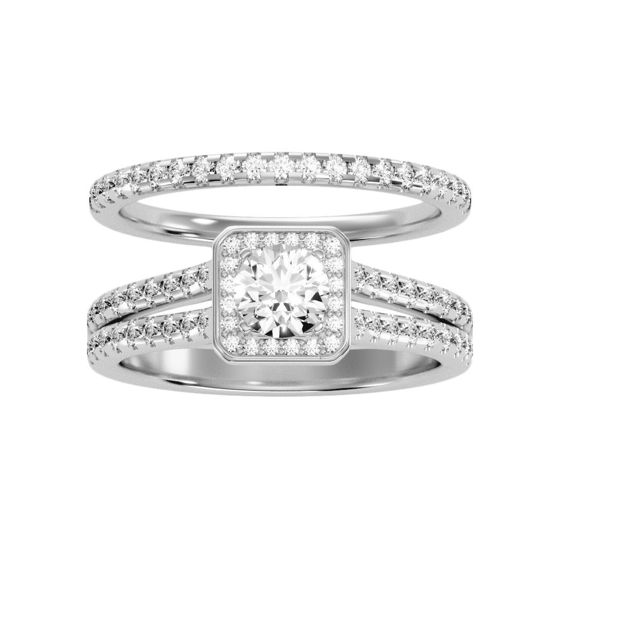 solitaire wedding engagement women ring 3dm render detail 3D print model_7