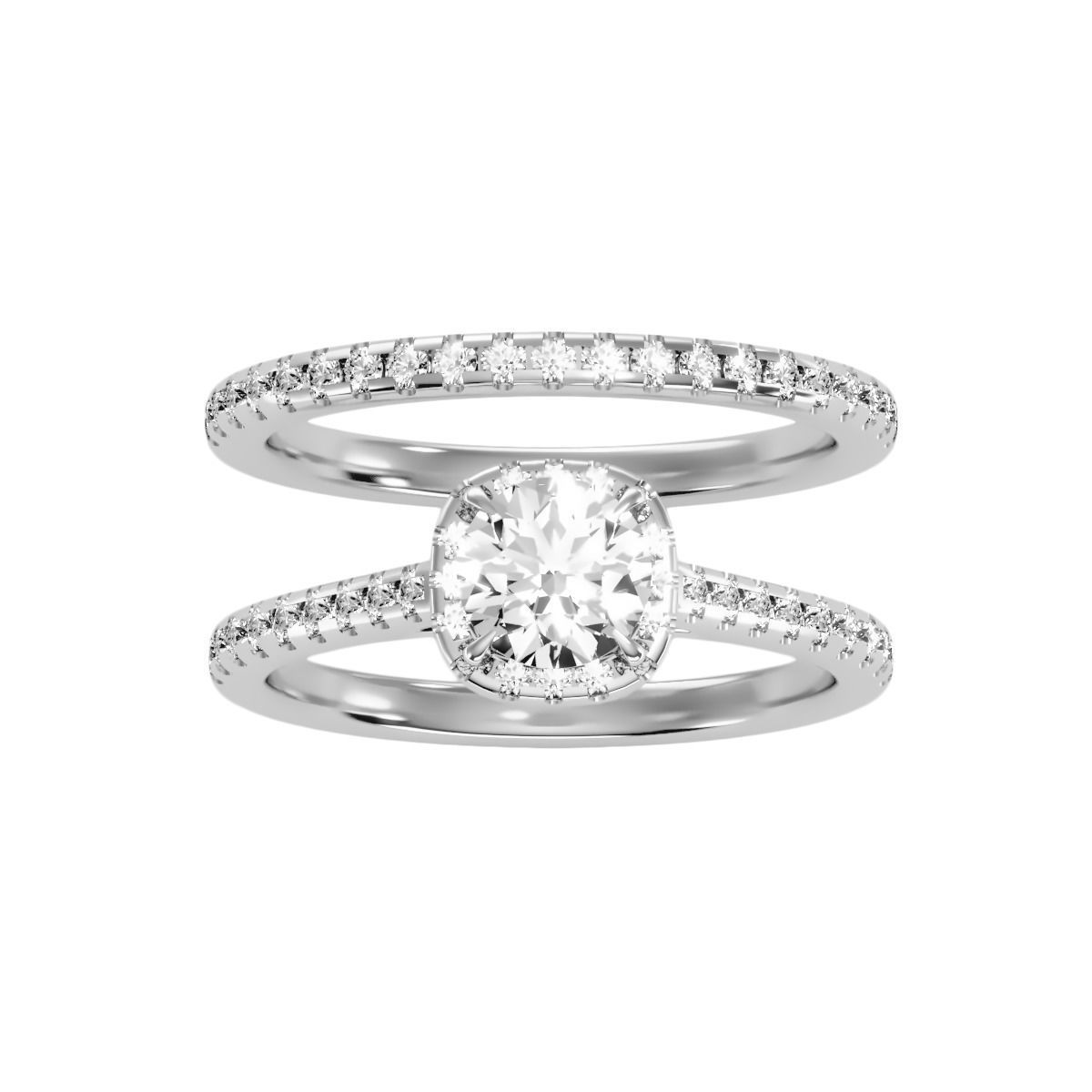 solitaire wedding engagement women ring 3dm render detail 3D print model_8