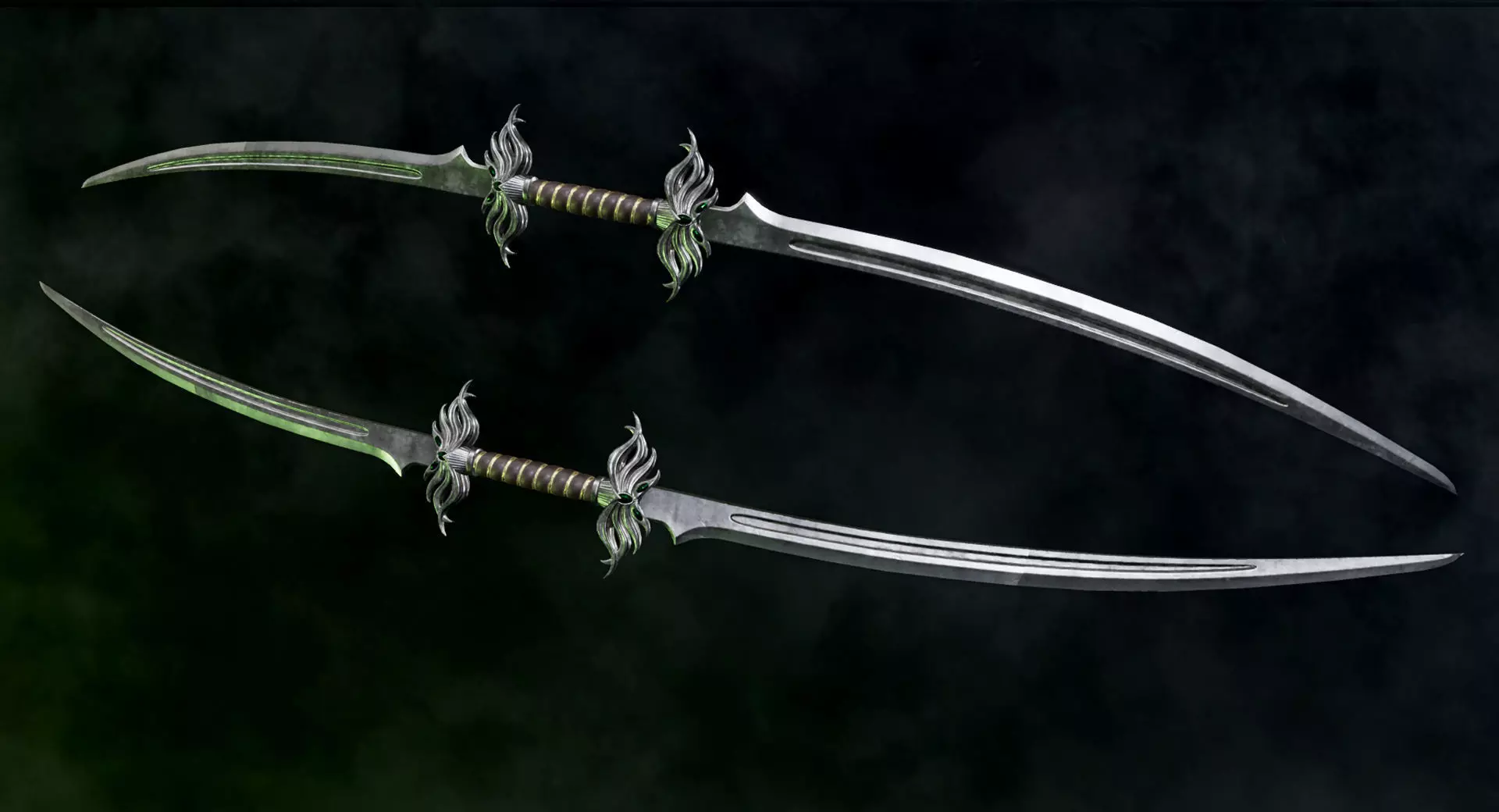 Royal Warglavie - Dark Fantasy PBR game ready 3d sword Low-poly 3D model_0