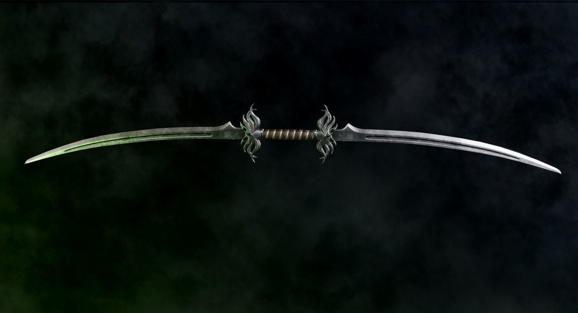 Royal Warglavie - Dark Fantasy PBR game ready 3d sword Low-poly 3D model_1