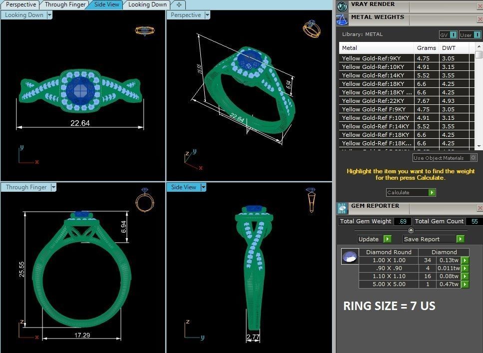 solitaire wedding engagement women ring 3dm render detail  3D print model_1