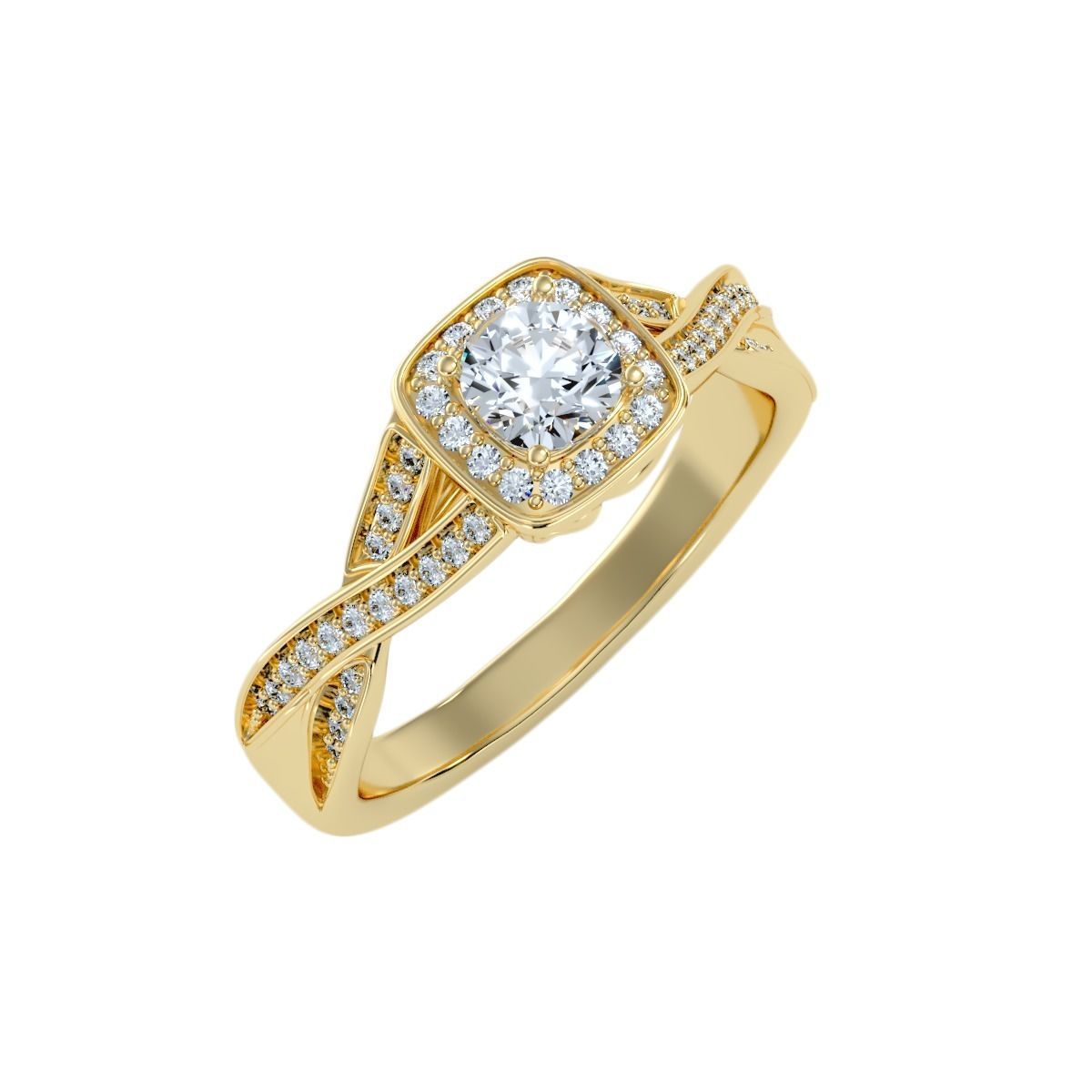 solitaire wedding engagement women ring 3dm render detail  3D print model_10