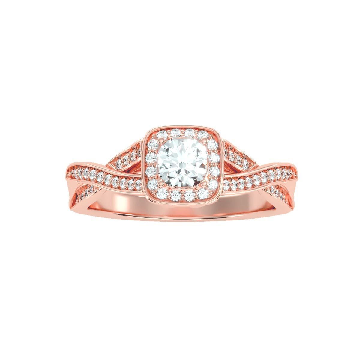 solitaire wedding engagement women ring 3dm render detail  3D print model_4