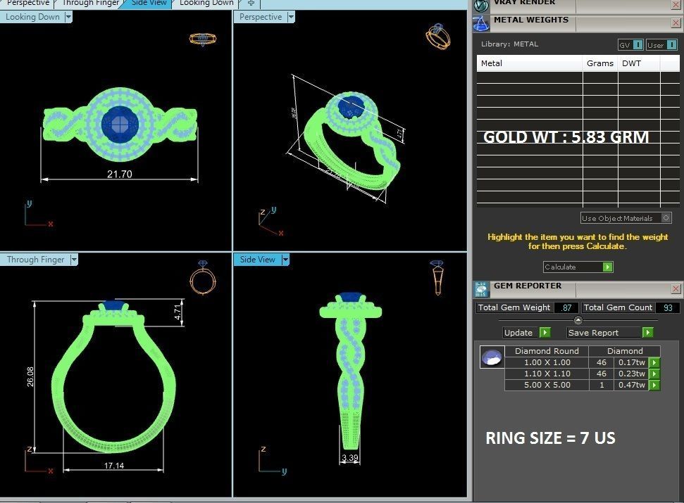 solitaire wedding engagement women ring 3dm render detail  3D print model_12