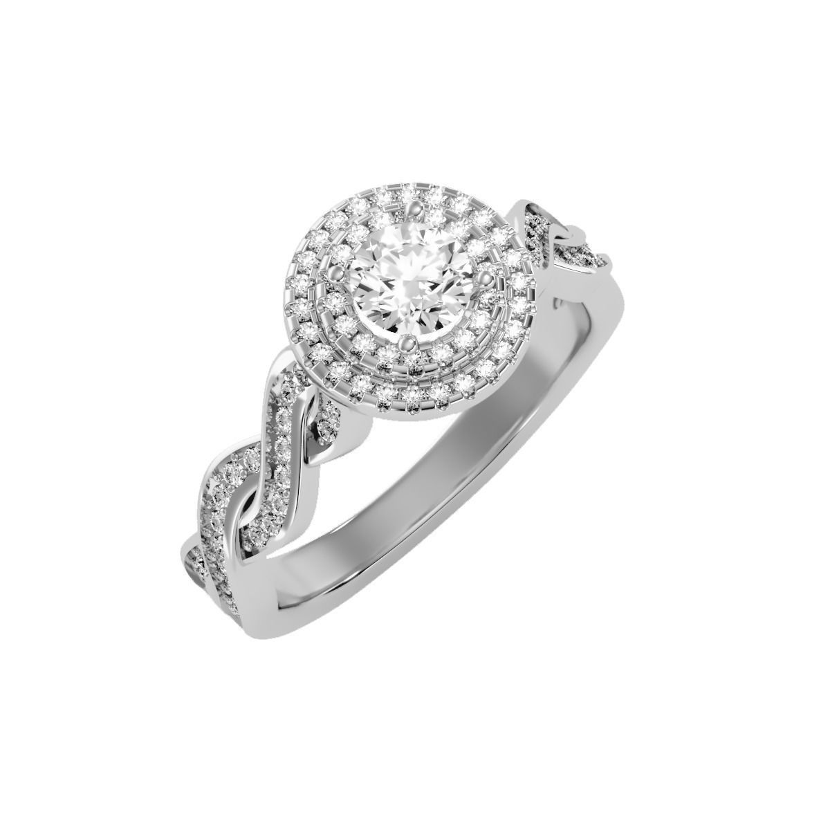 solitaire wedding engagement women ring 3dm render detail  3D print model_5