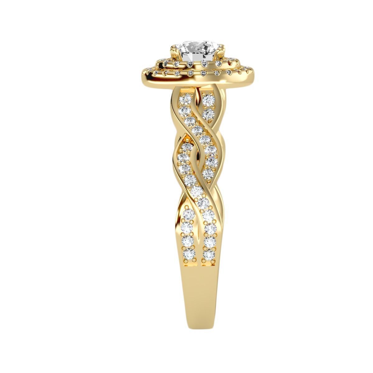 solitaire wedding engagement women ring 3dm render detail  3D print model_10