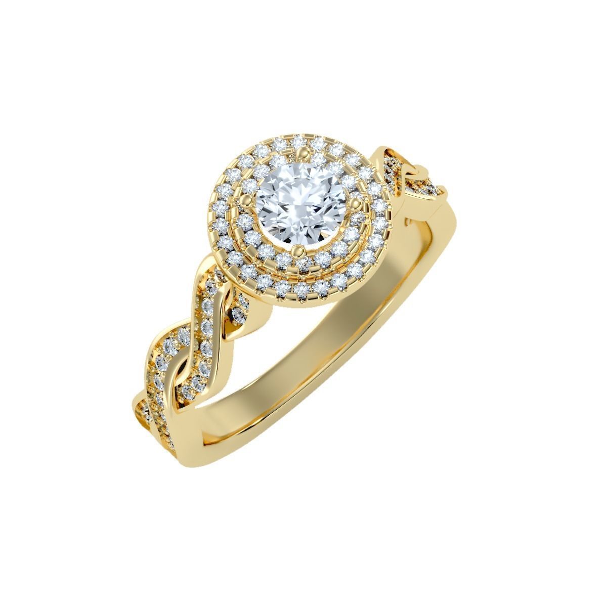 solitaire wedding engagement women ring 3dm render detail  3D print model_9