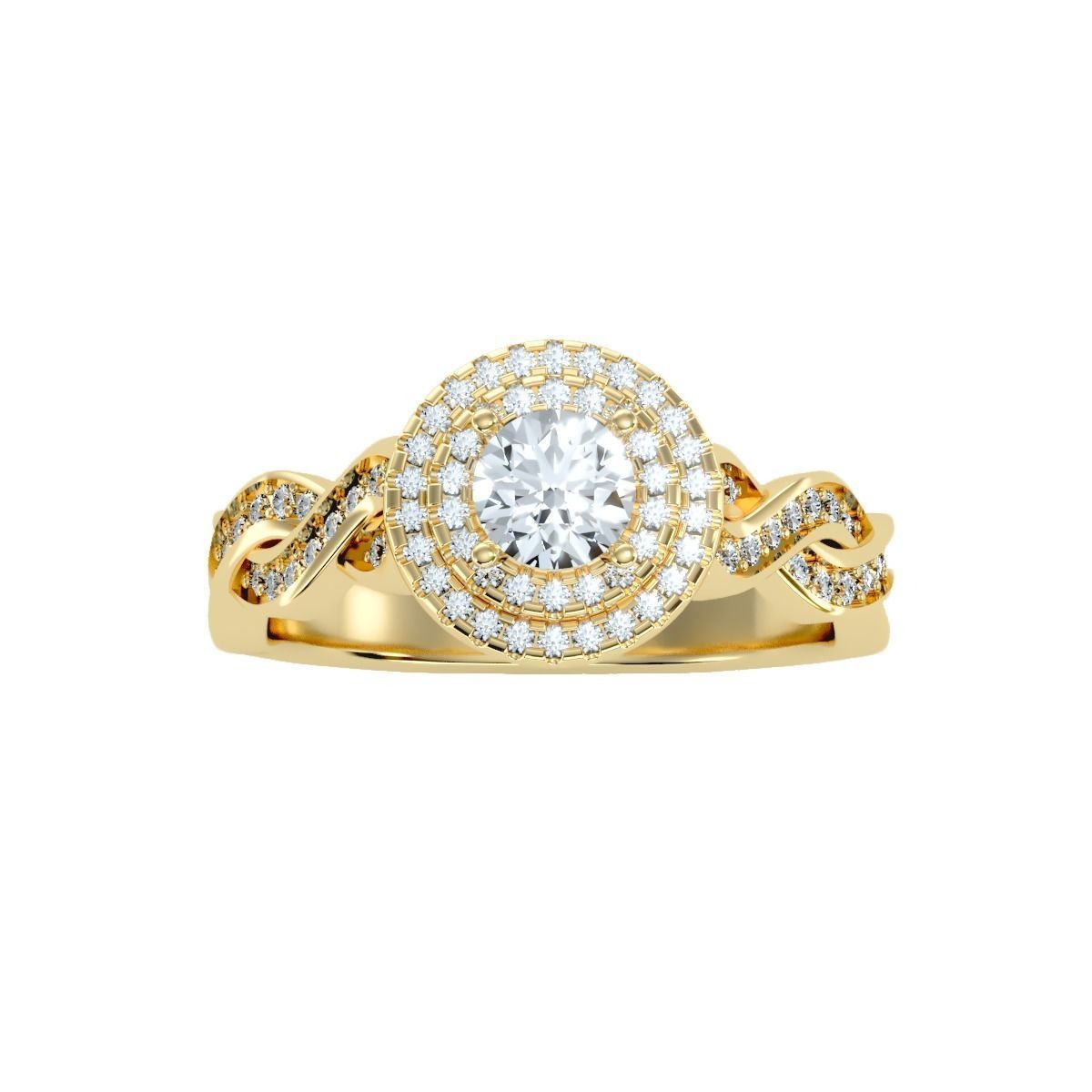 solitaire wedding engagement women ring 3dm render detail  3D print model_11