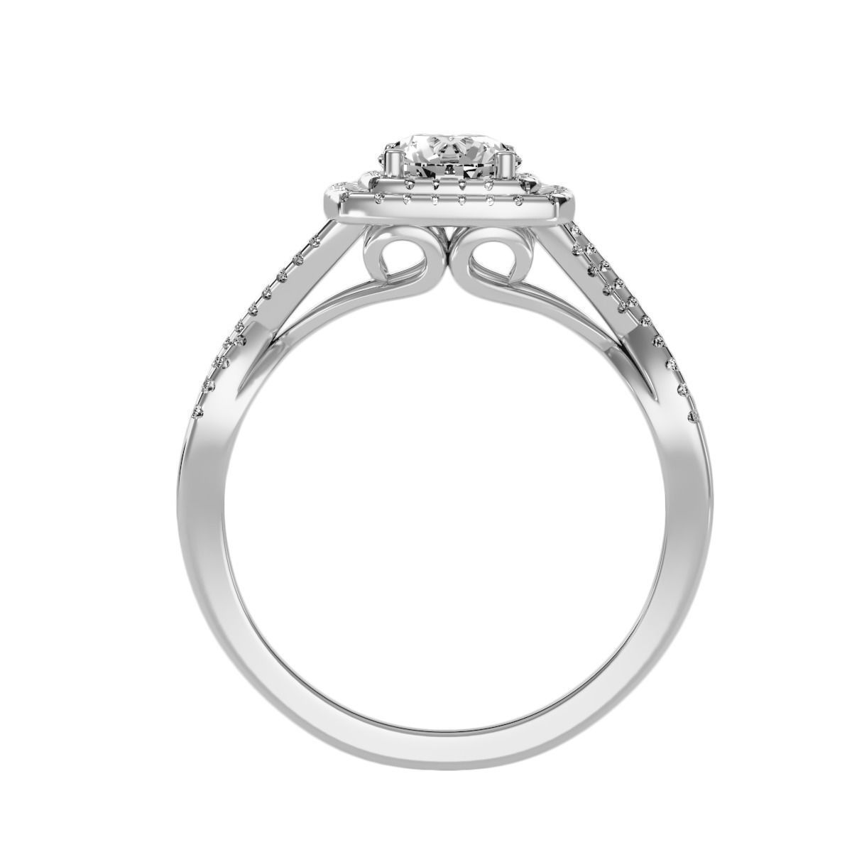 solitaire wedding engagement women ring 3dm render detail  3D print model_4